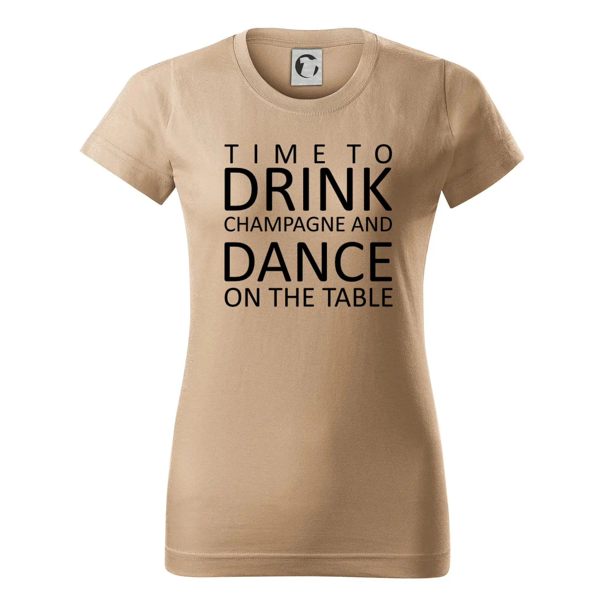 Tričká na párty - Time to drink Champagne - Dámske tričko basic - ľahko voľnejšie a dlhšie