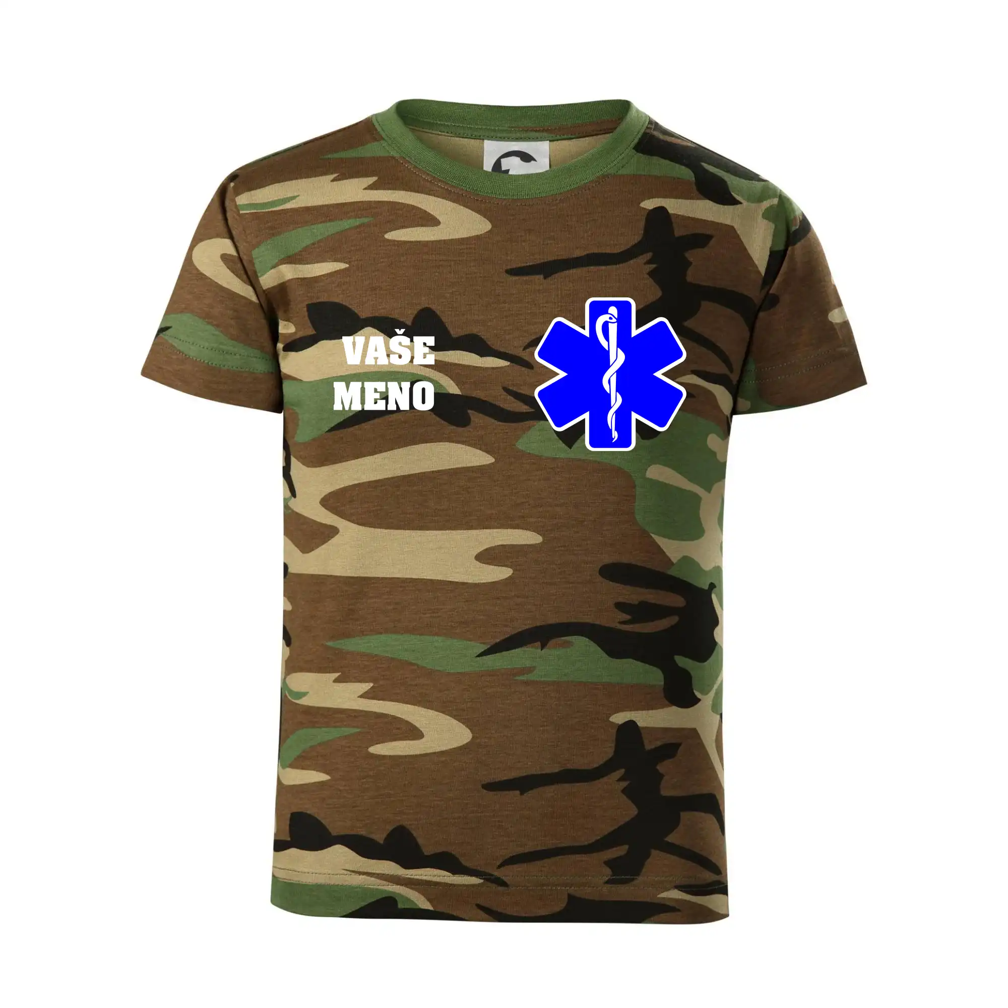 Originálne tričká pre hasičov - Rescue - Vaše meno - Detské maskáčové tričko
