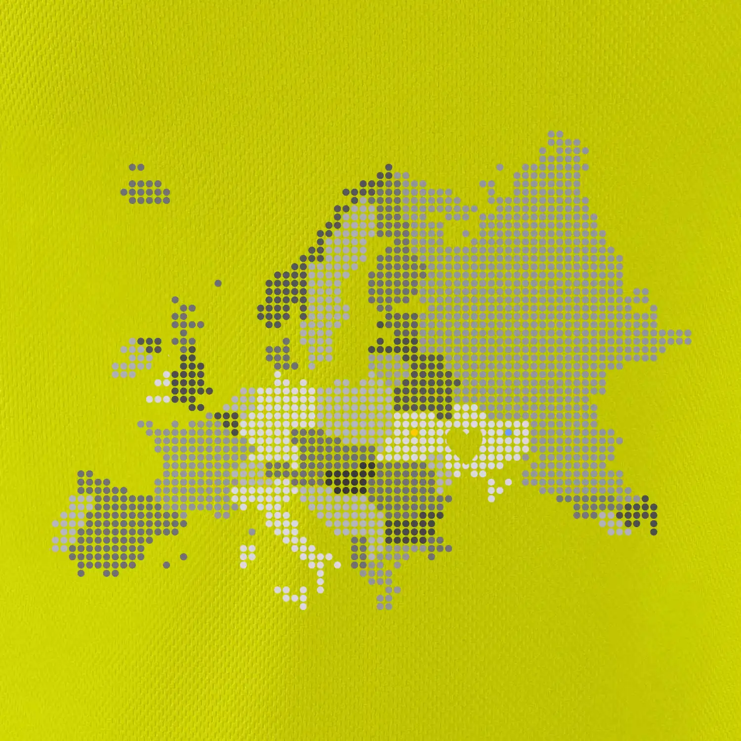 Mapa Evropy - srdce v Ukrajině