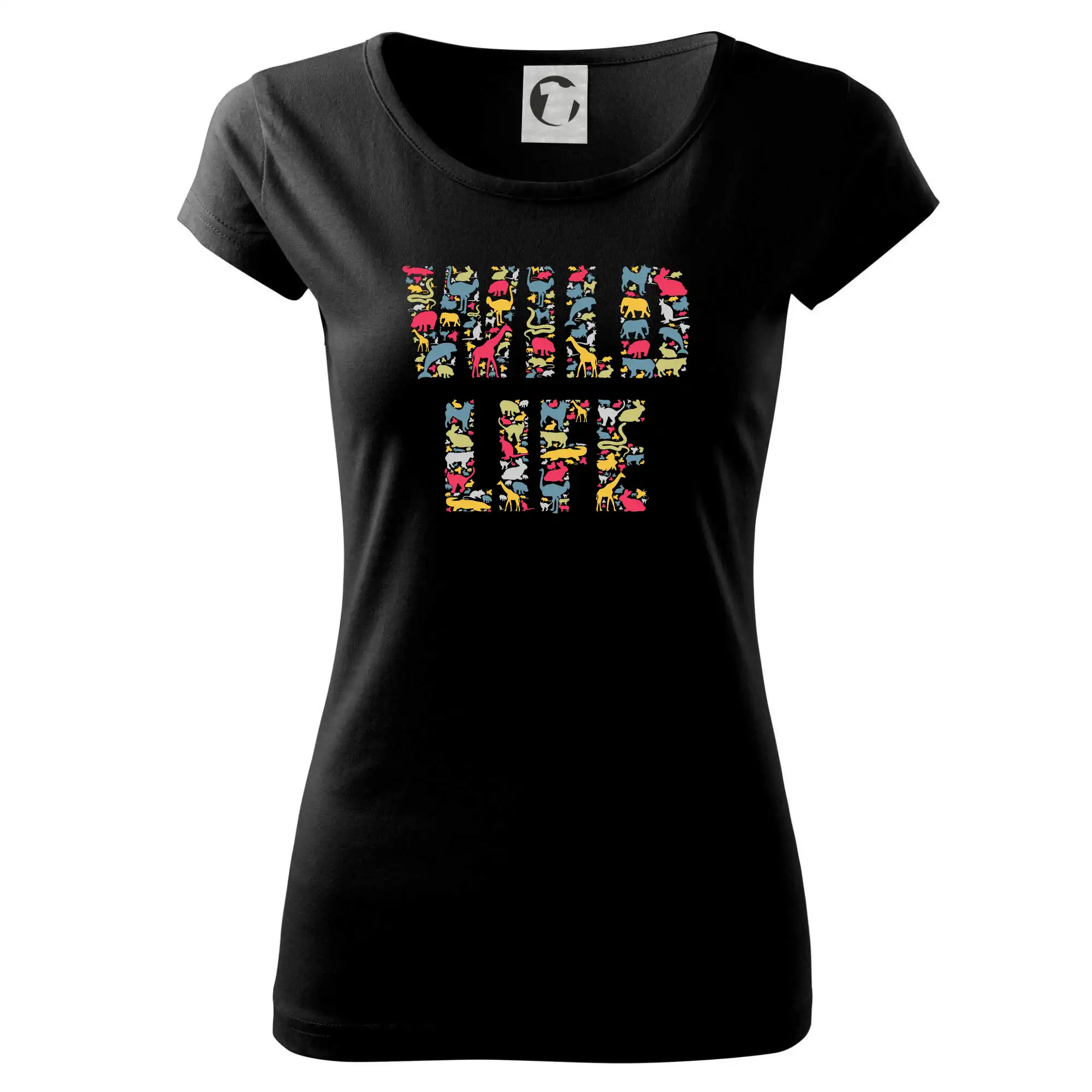 Tričká so zvieratami - Wild Life nápis zo zvierat - Dámske tričko Pure