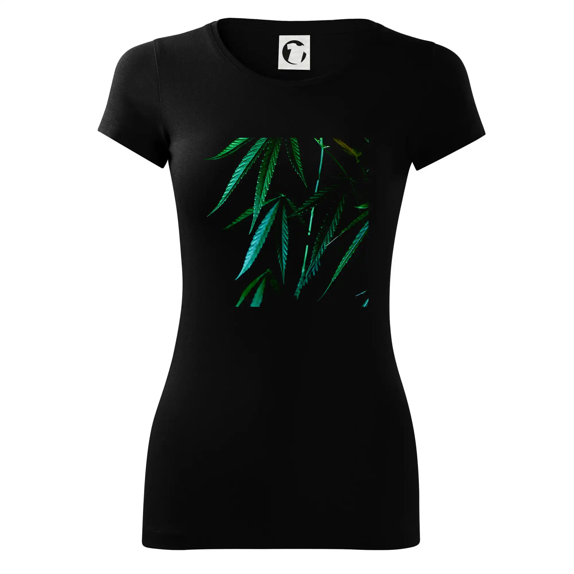 Tričká pre pohodový ľudí - Ganja listy - štvorec - Dámske tričko Glance - Priliehavejší strih