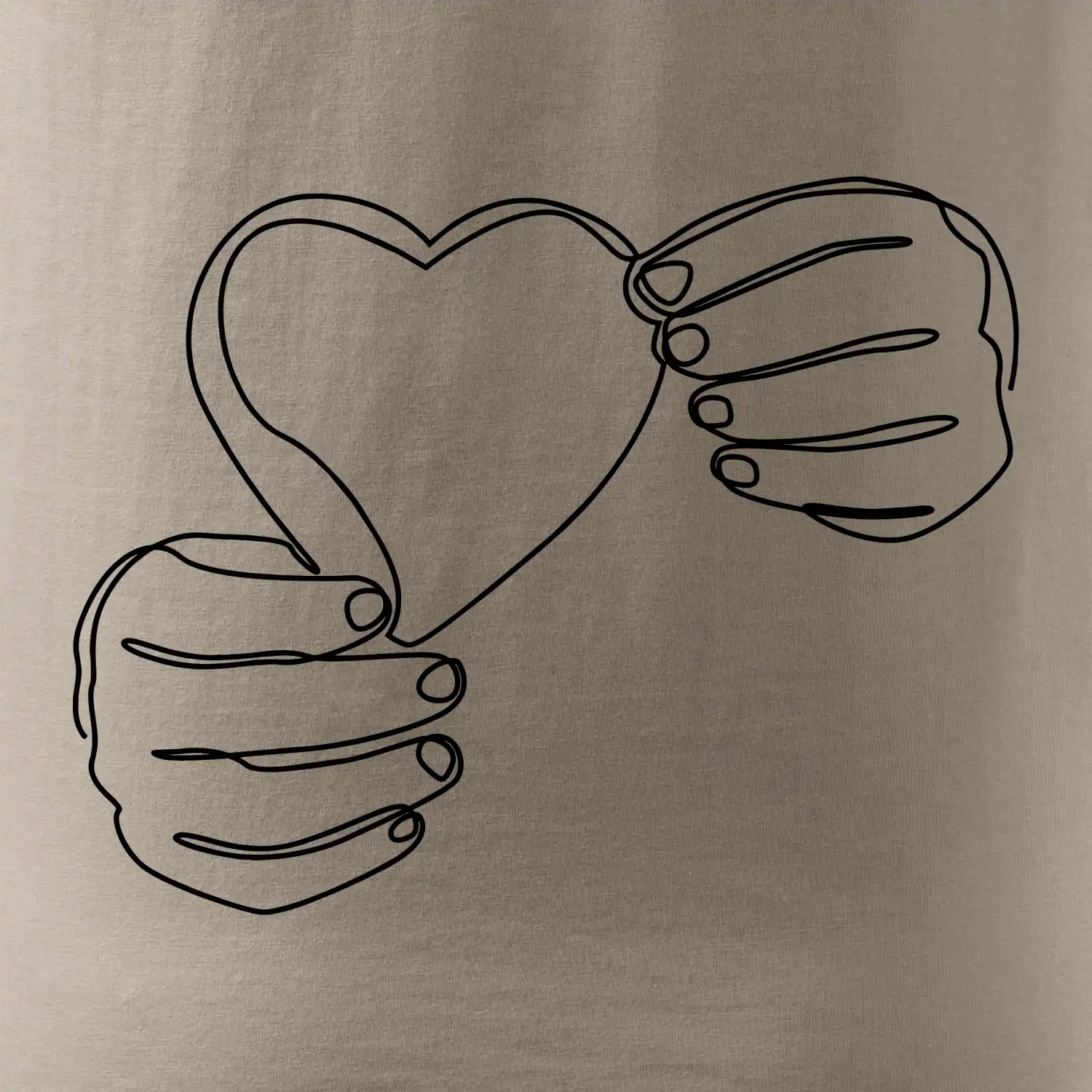 Ruka držící srdce  jedním tahem
