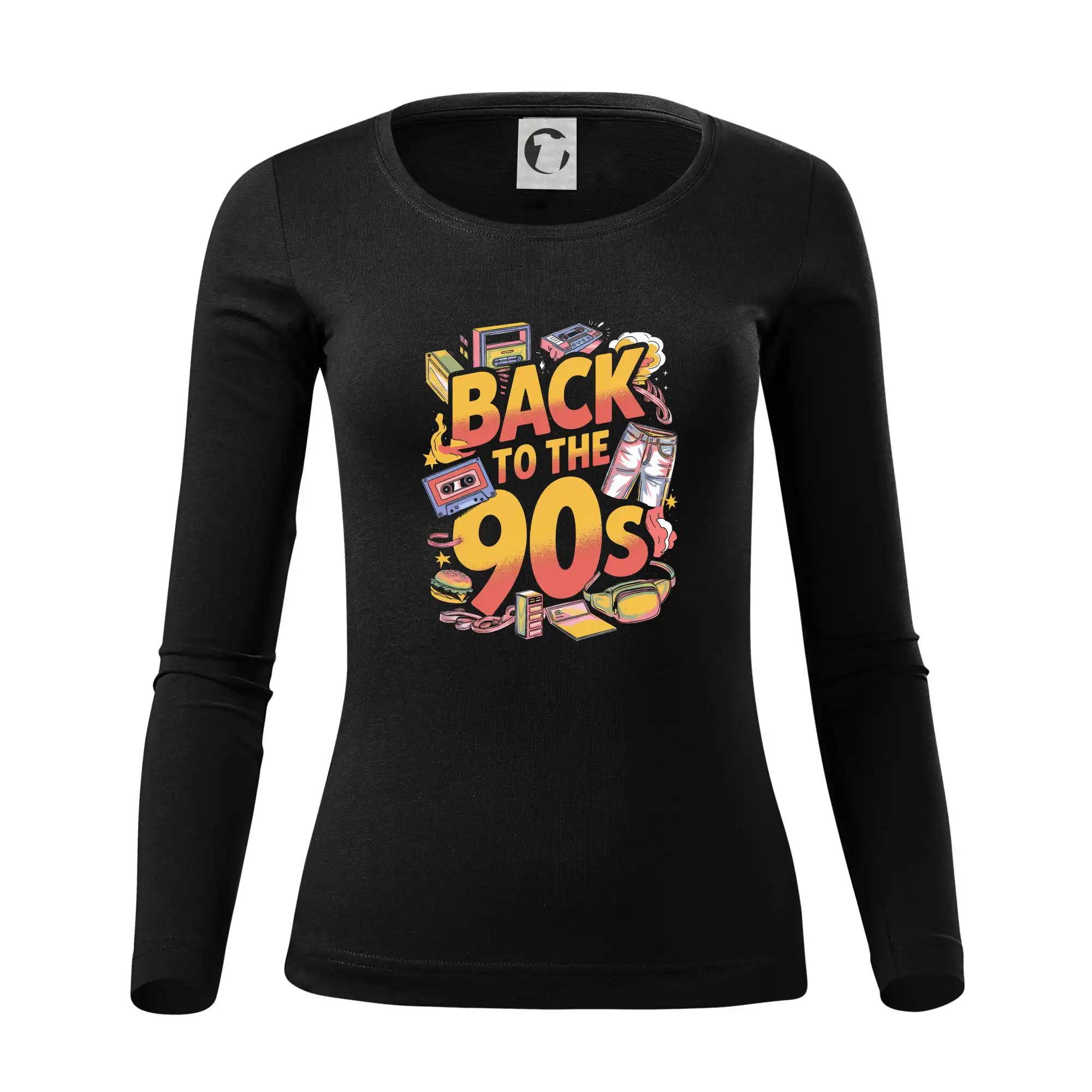 Back to 90s - spomienky - Dámske tričko FIT-T LS - zužené