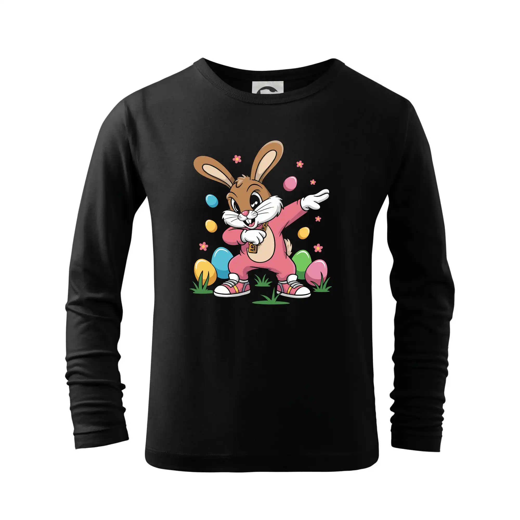 Veľkonočné tričká - Veľkonočný králik robiaci dab - Tričko detské Long Sleeve
