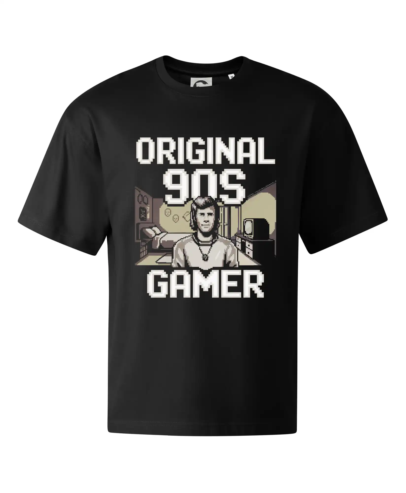 Tričká pre ajťákov - Original 90s gamer - béžový - Stage unisex - OVERSIZE
