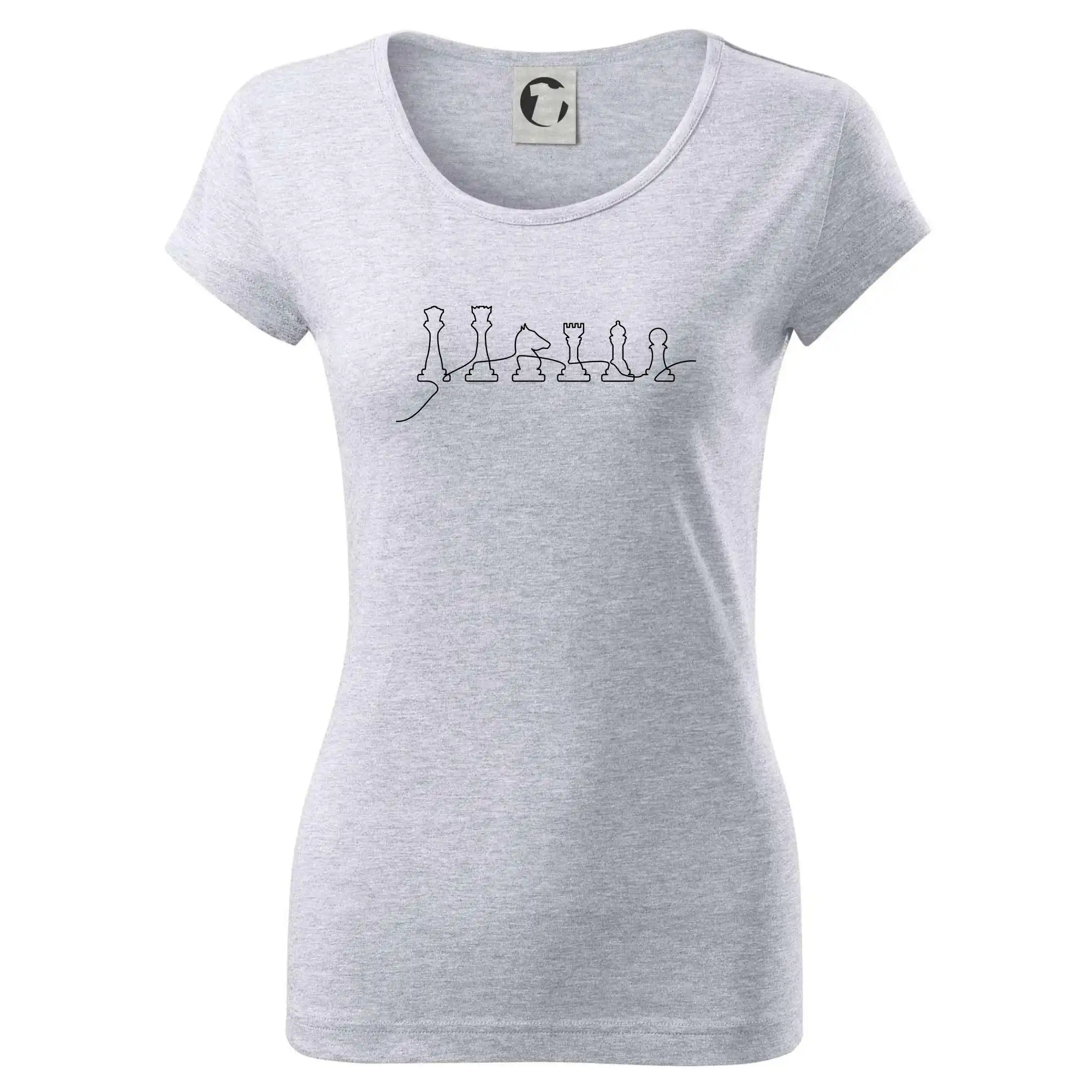 Šachové figurky v řadě - obrys