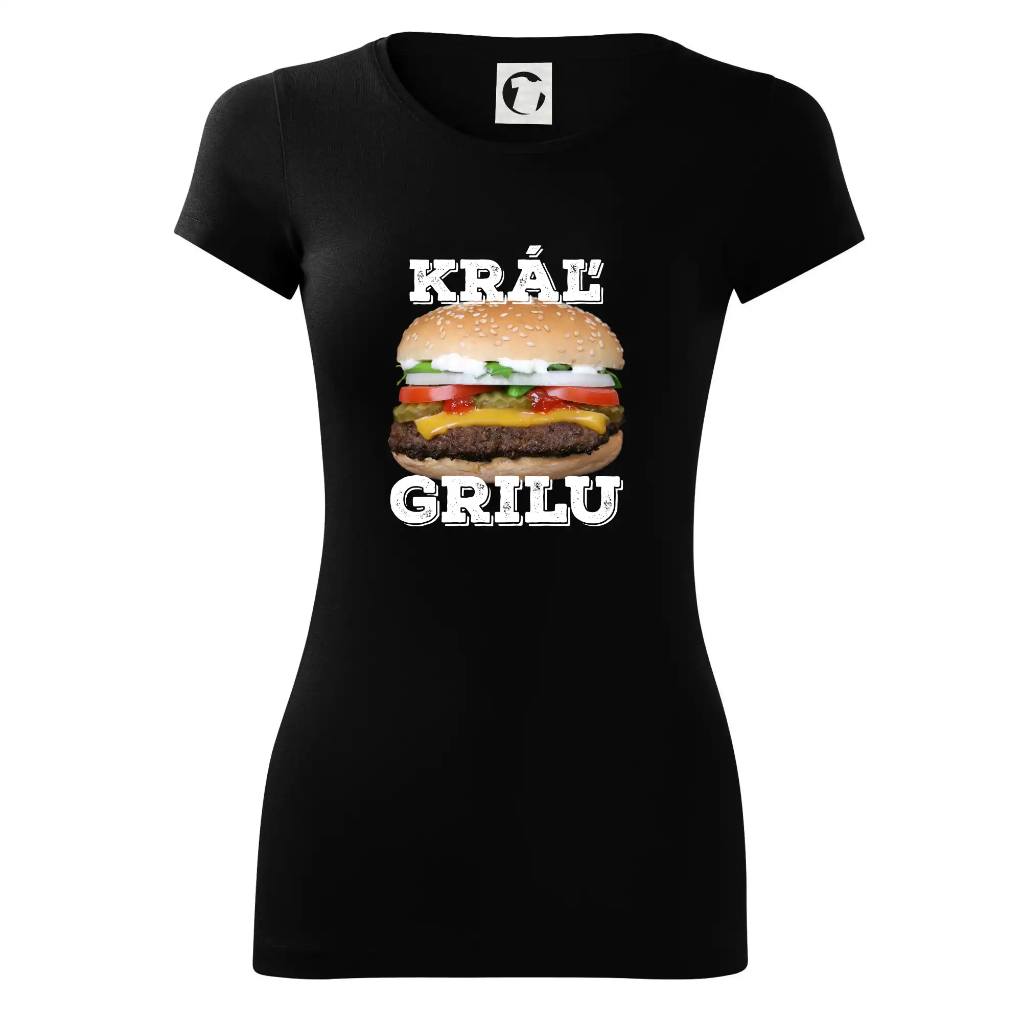 Tričká a zástery na grilovanie - Kráľ grilu hamburger - Dámske tričko Glance - Priliehavejší strih