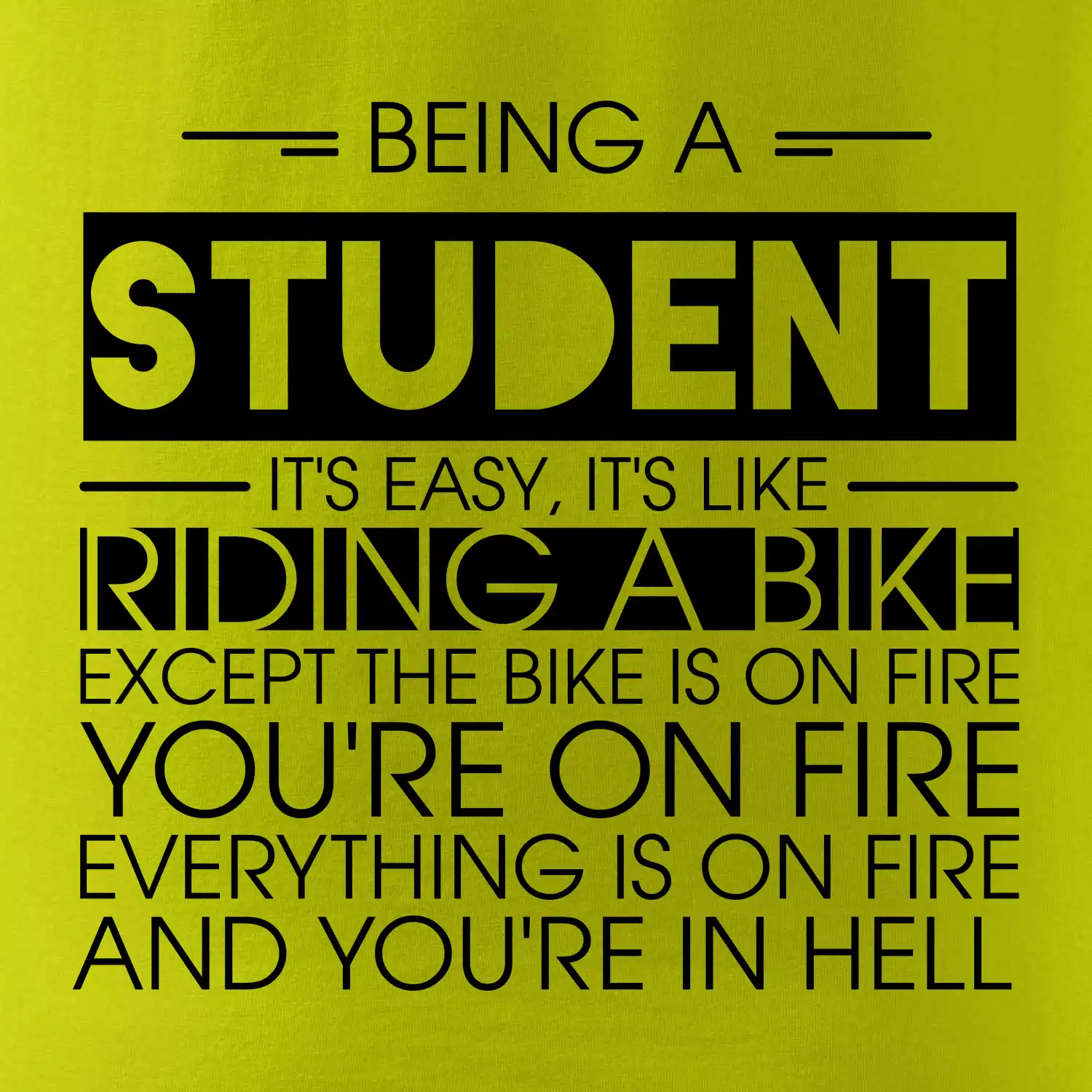 Being a student - bike