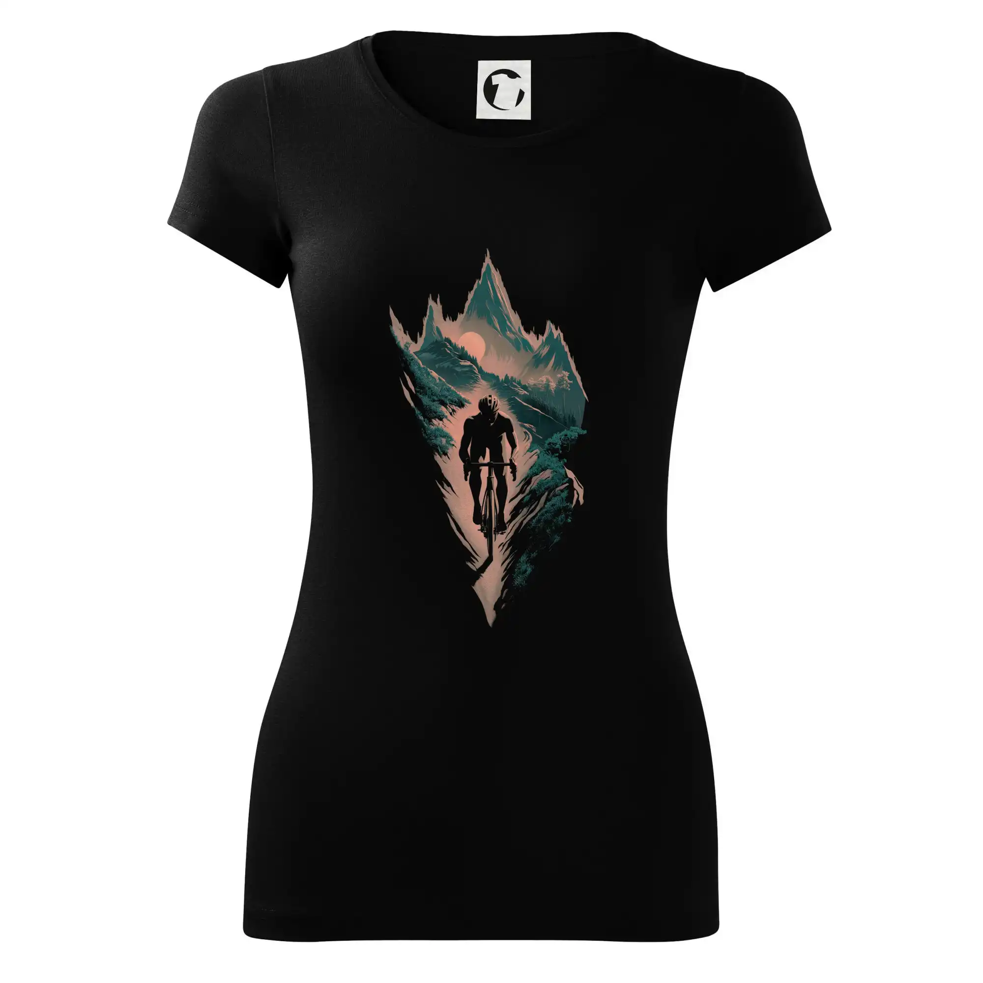 Cyklista ve tmě na horách