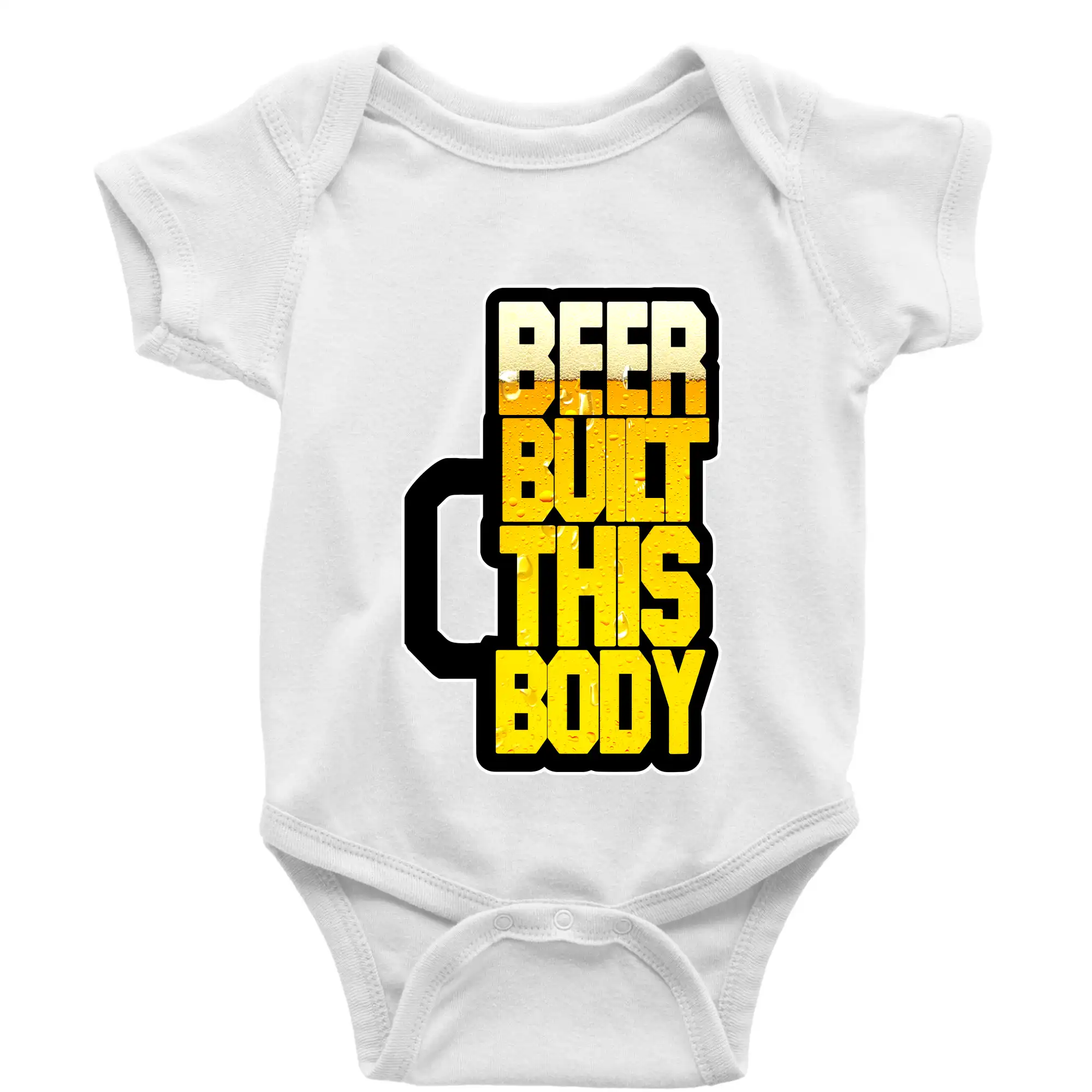 Vtipná tričká pre pivárov - Beer built this body - Body dojčenské s krátkym rukávom