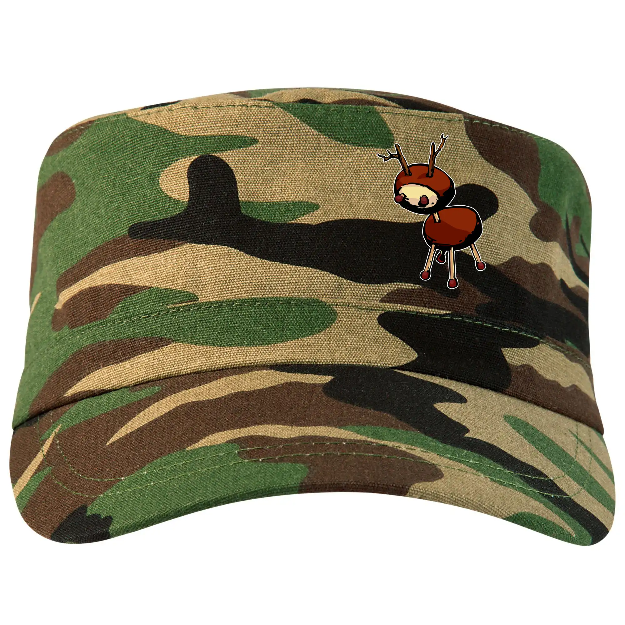 Tričká na chalupu - Gaštanový jelínek - prsník - Šiltovka CAMO