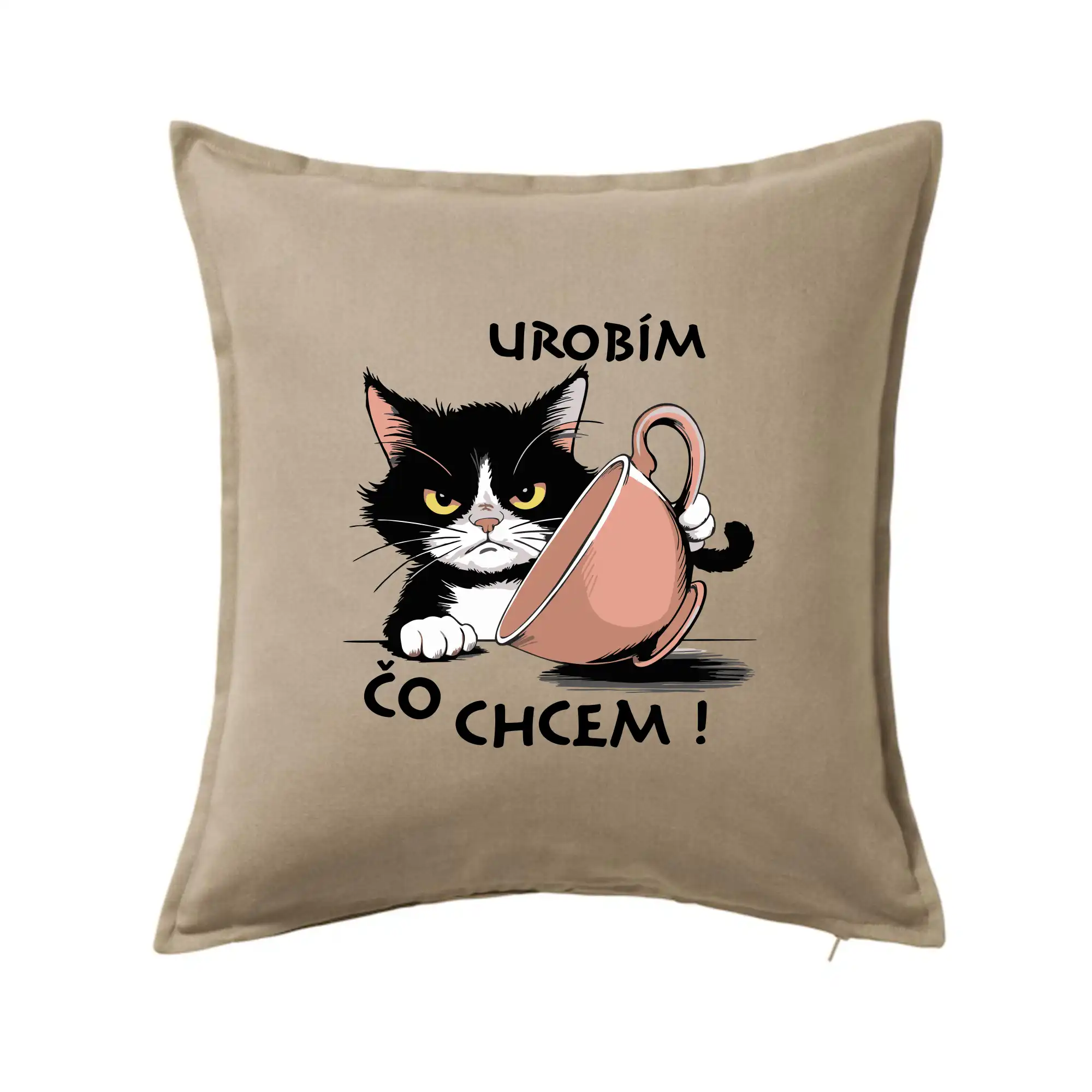 Vtipná tričká s mačkou - Mačka urobím čo chcem - Vankúš 50x50
