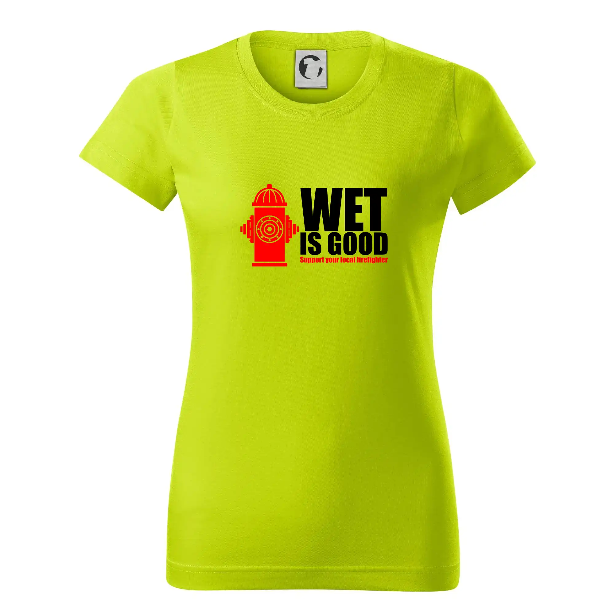 Originálne tričká pre hasičov - Wet is good - Dámske tričko basic - ľahko voľnejšie a dlhšie
