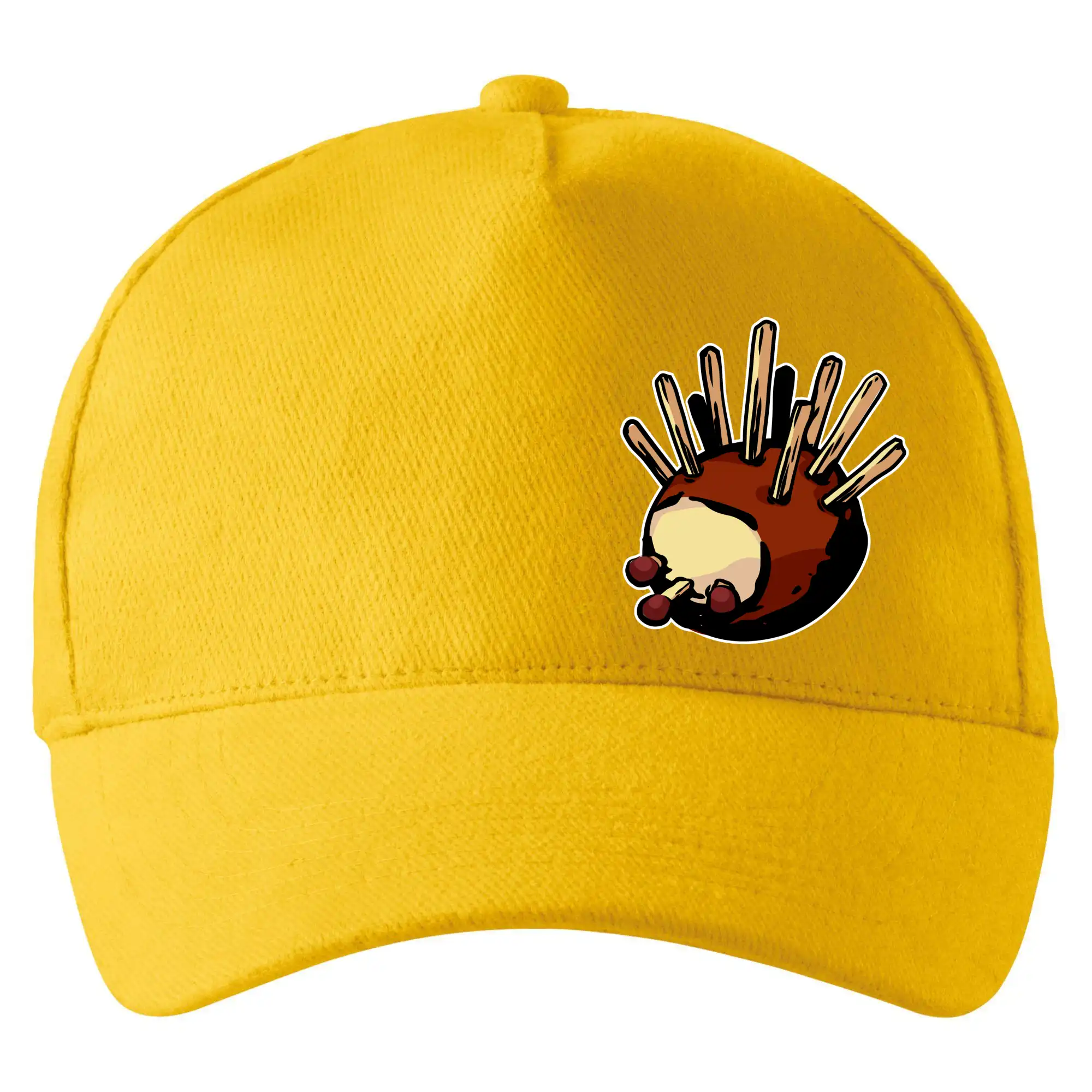 Tričká na chalupu - Gaštanový ježko - prsník - Šiltovka so zahnutým šiltom a mosaznou sponou