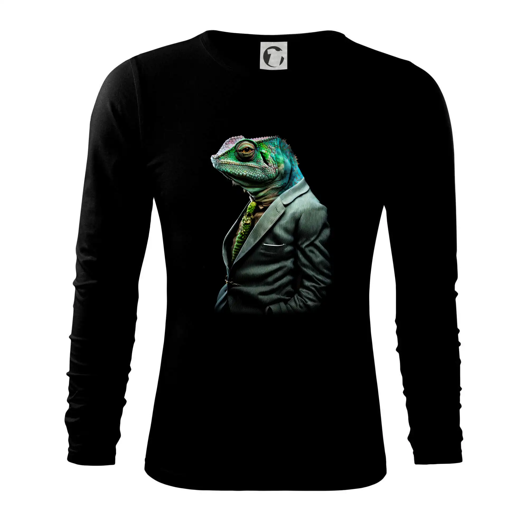 Tričká so zvieratami - Chameleon v obleku - Tričko s dlhým rukávom FIT-T long sleeve