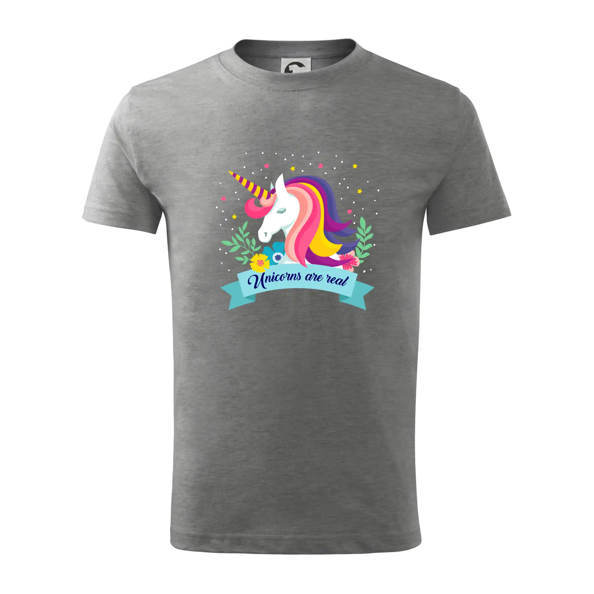 Tričká s jednorožcom - Unicorns are real dúhový - Tričko detské bavlnené