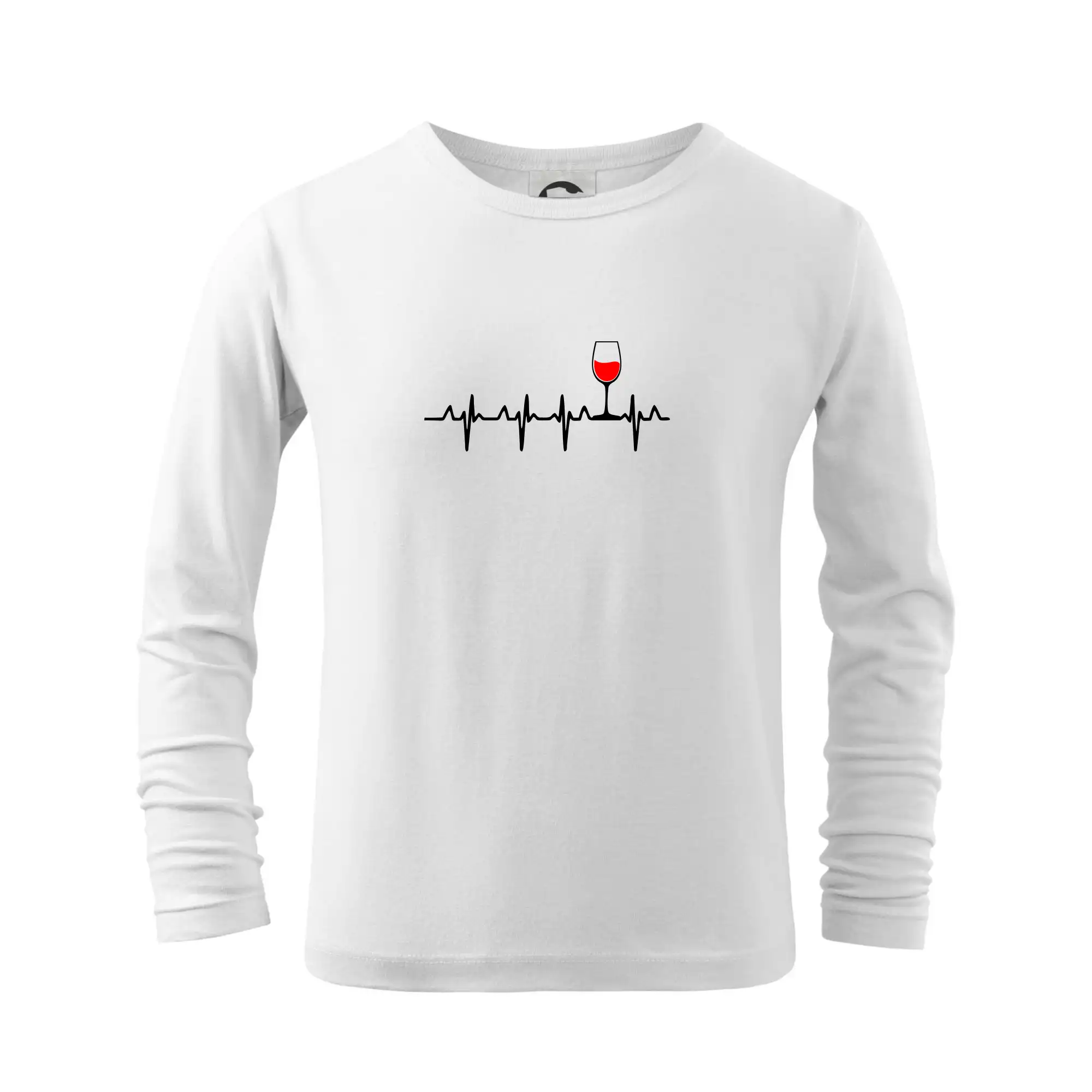 Vtipná tričká s tematikou vína - Víno ekg - Tričko detské Long Sleeve