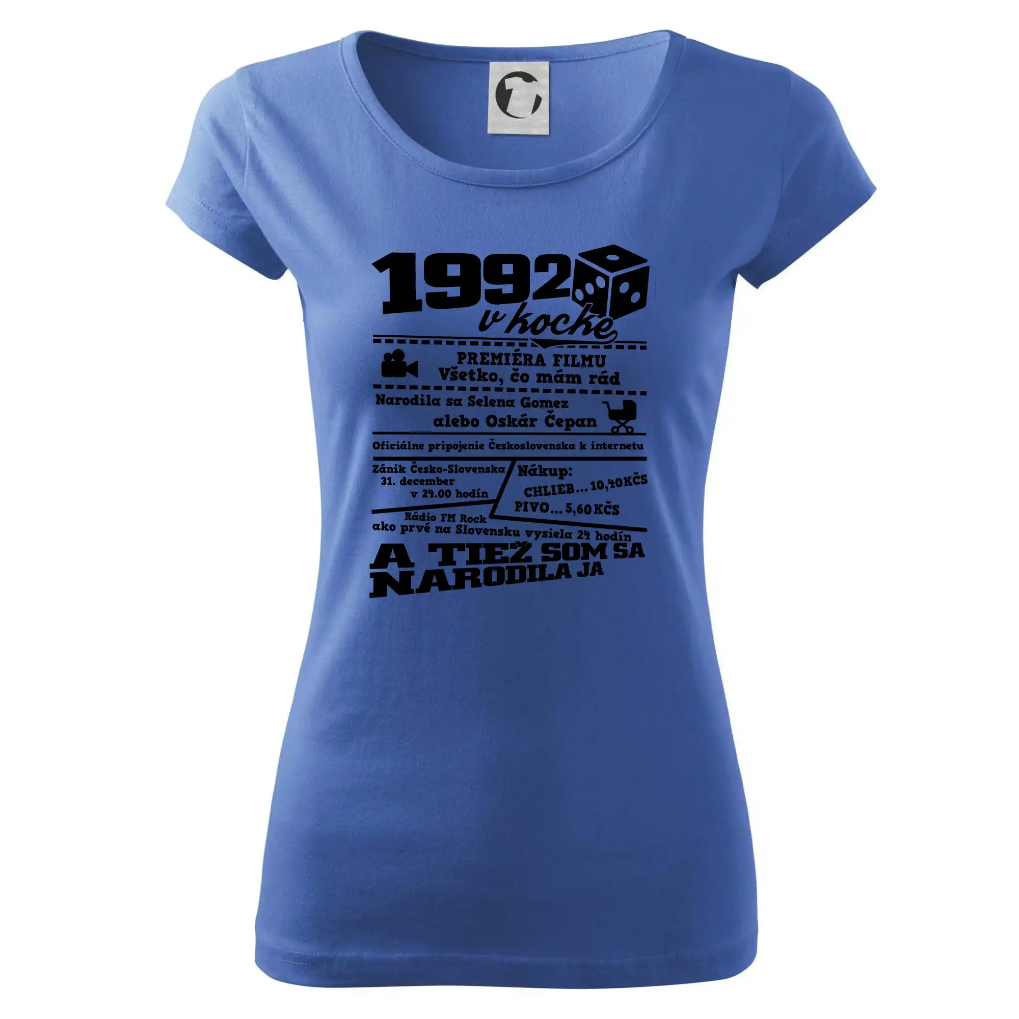 Trička s ročníkom 1992 - 1992 v kocke - Dámske tričko Pure