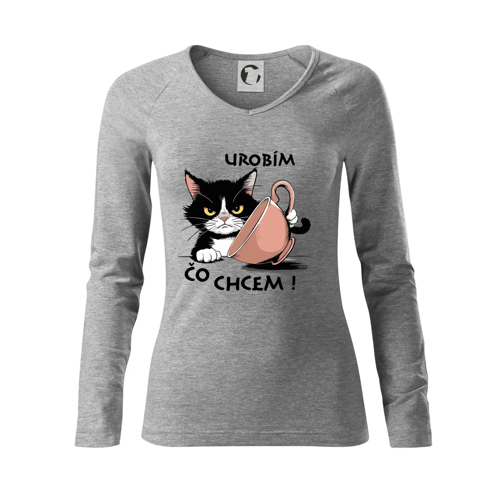 Vtipná tričká s mačkou - Mačka urobím čo chcem - Tričko dámske Elegance