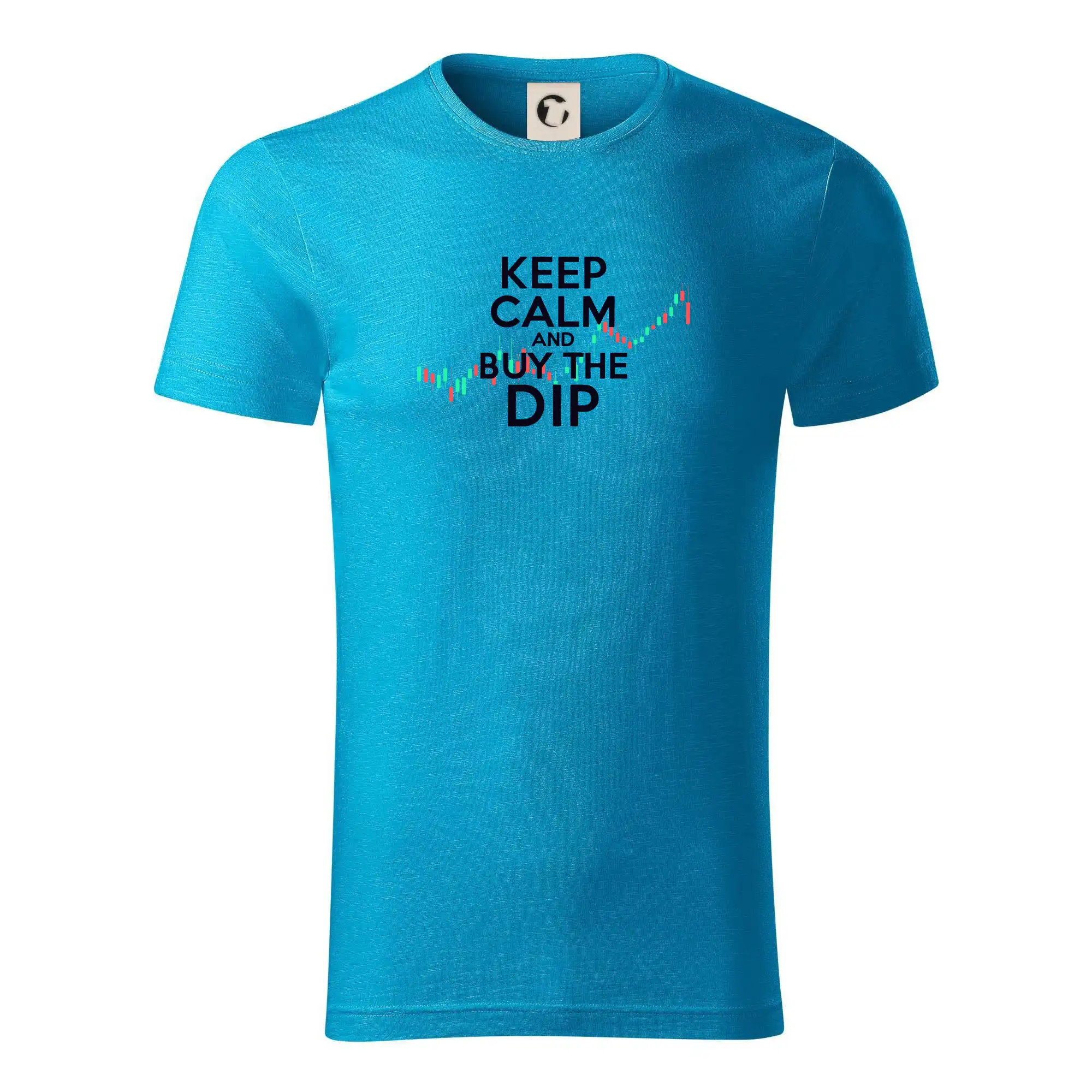 Zelenočervený graf Keep Calm and Buy the Dip - Tričko z organickej bavlny