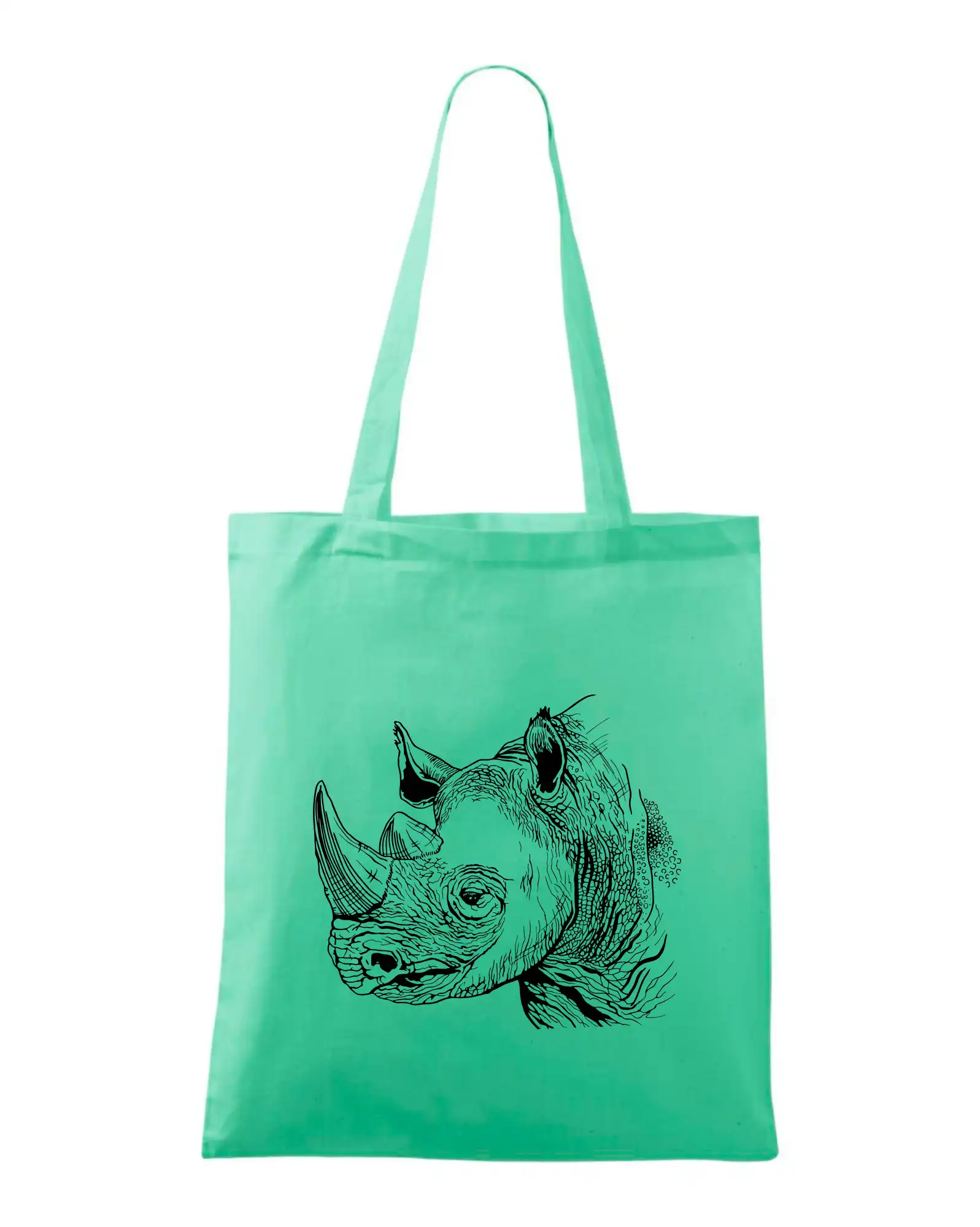 Tričká so zvieratami - Nosorožec čiernobiely (Pecka design) - Taška bavlnená