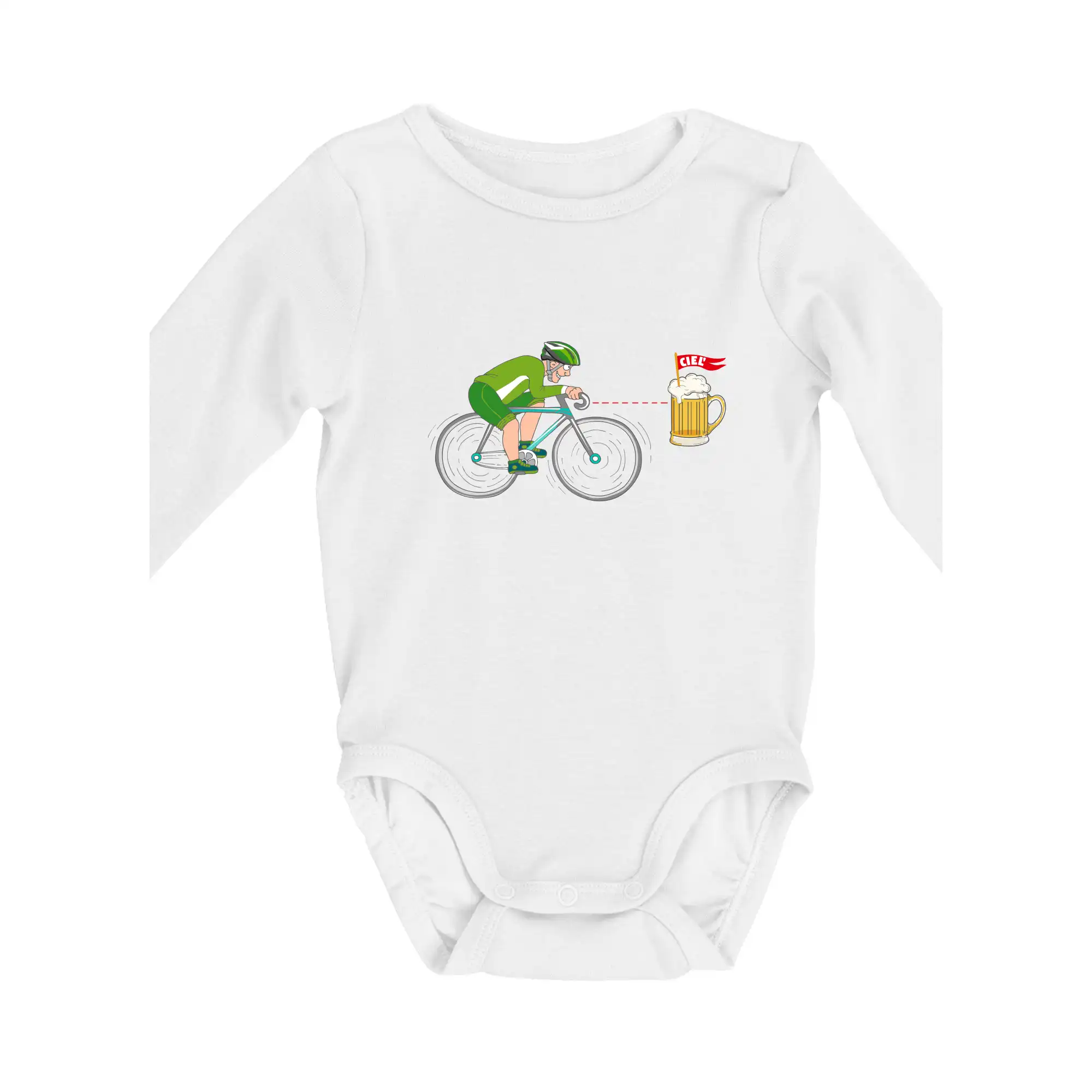 Vtipná tričká pre pivárov - Pivo je môj cieľ (Pecka design) - Body dojčenské s dlhým rukávom