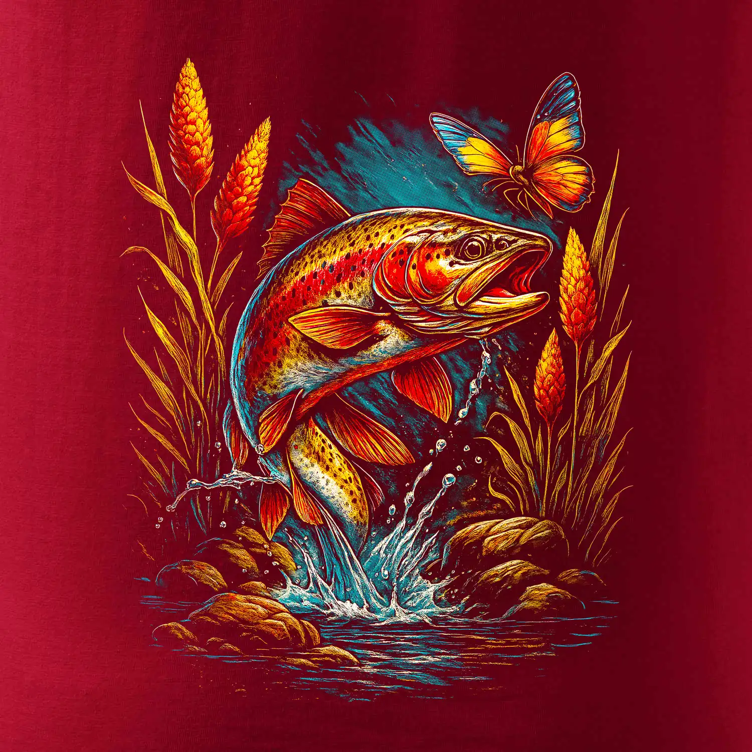 Obrázek pstruh a motýl