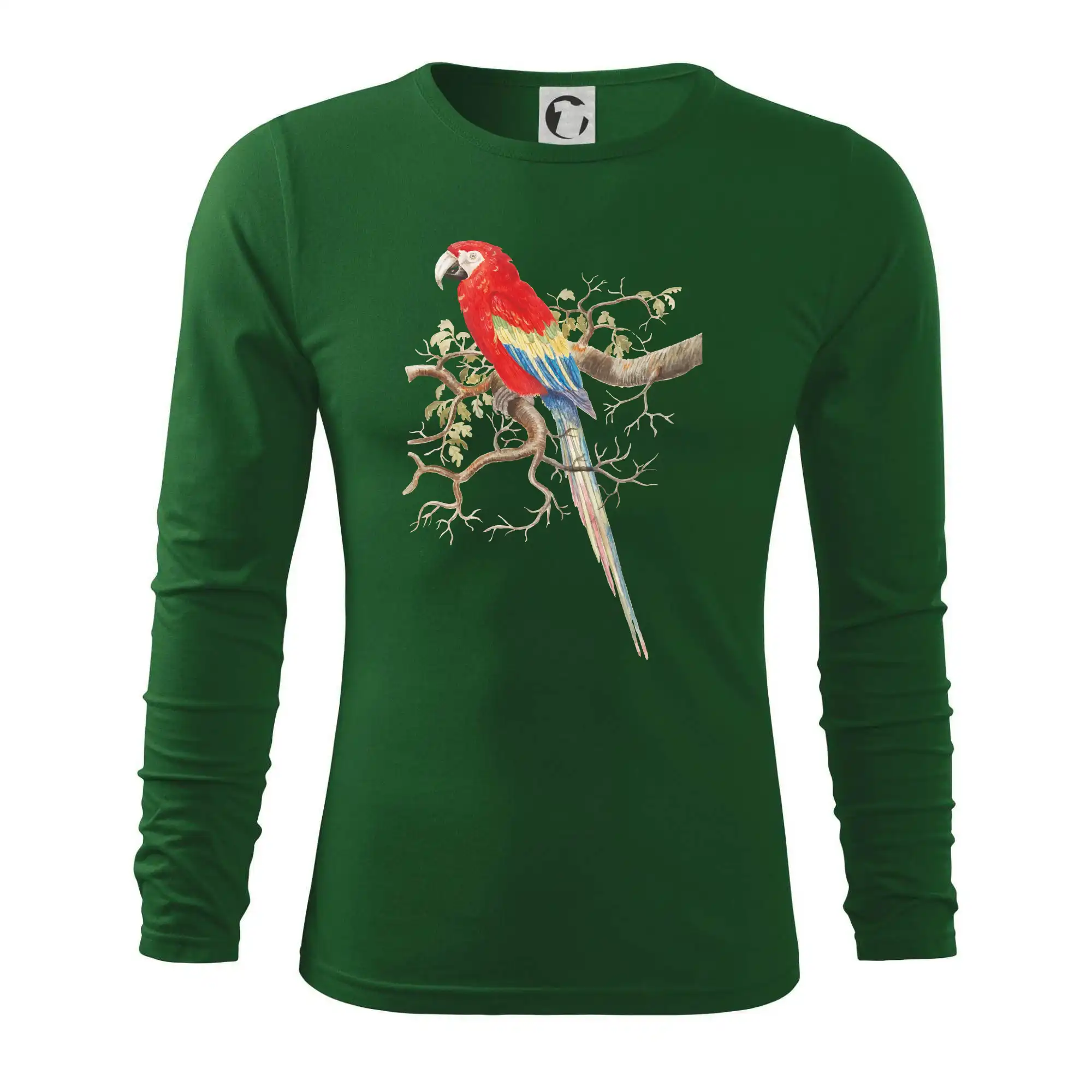 Papoušek na listnatém stromě