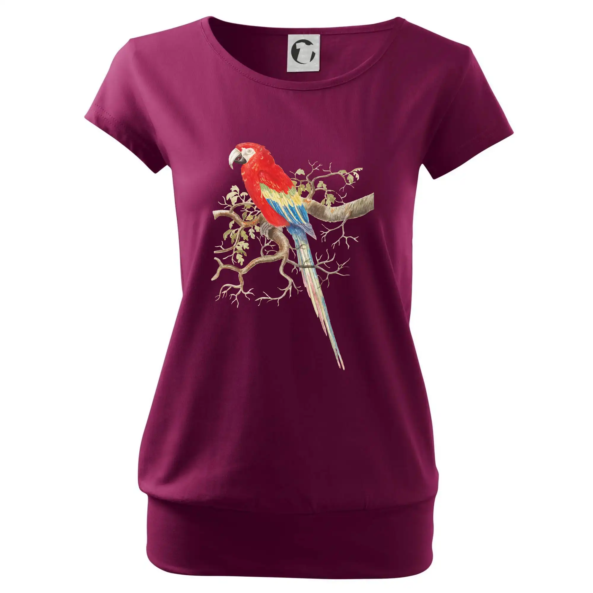 Papoušek na listnatém stromě