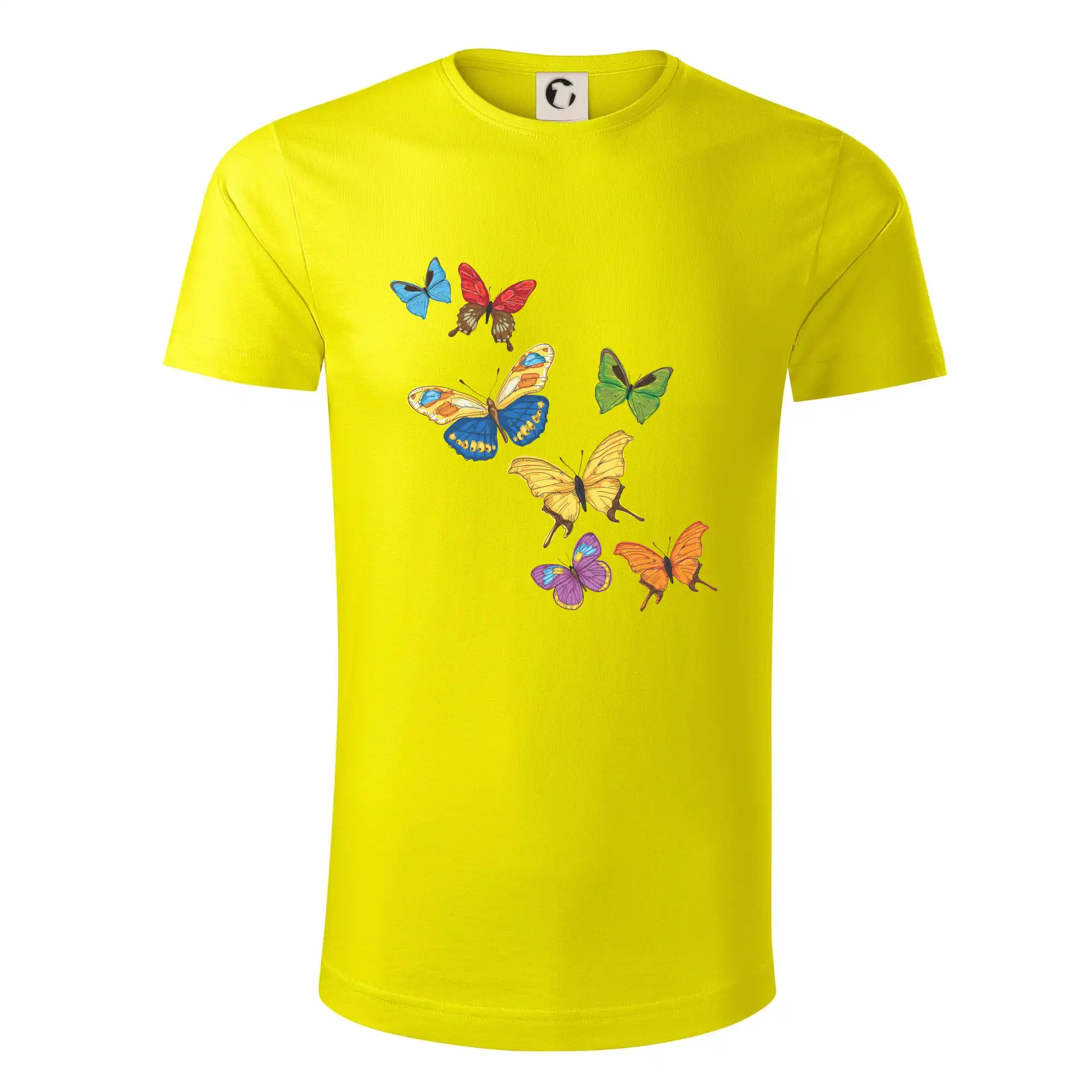 Tričká so zvieratami - Farebné motýle - Tričko z organickej bavlny
