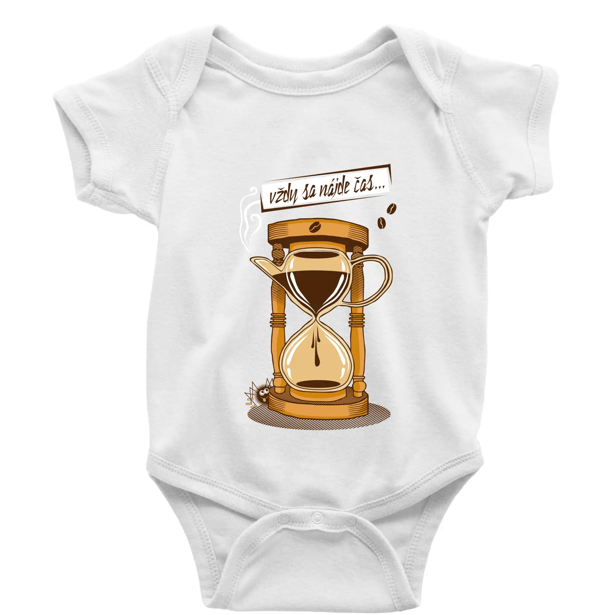 Motívy pre baristu a milovníkov kávy - Vždy sa nájde čas na kávu (Pecka design) - Body dojčenské s krátkym rukávom