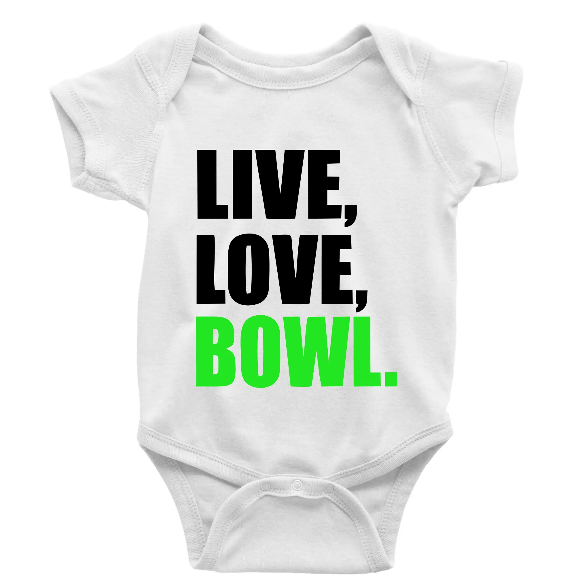 Tričká Bowling - Live, Love, Bowl - Body dojčenské s krátkym rukávom