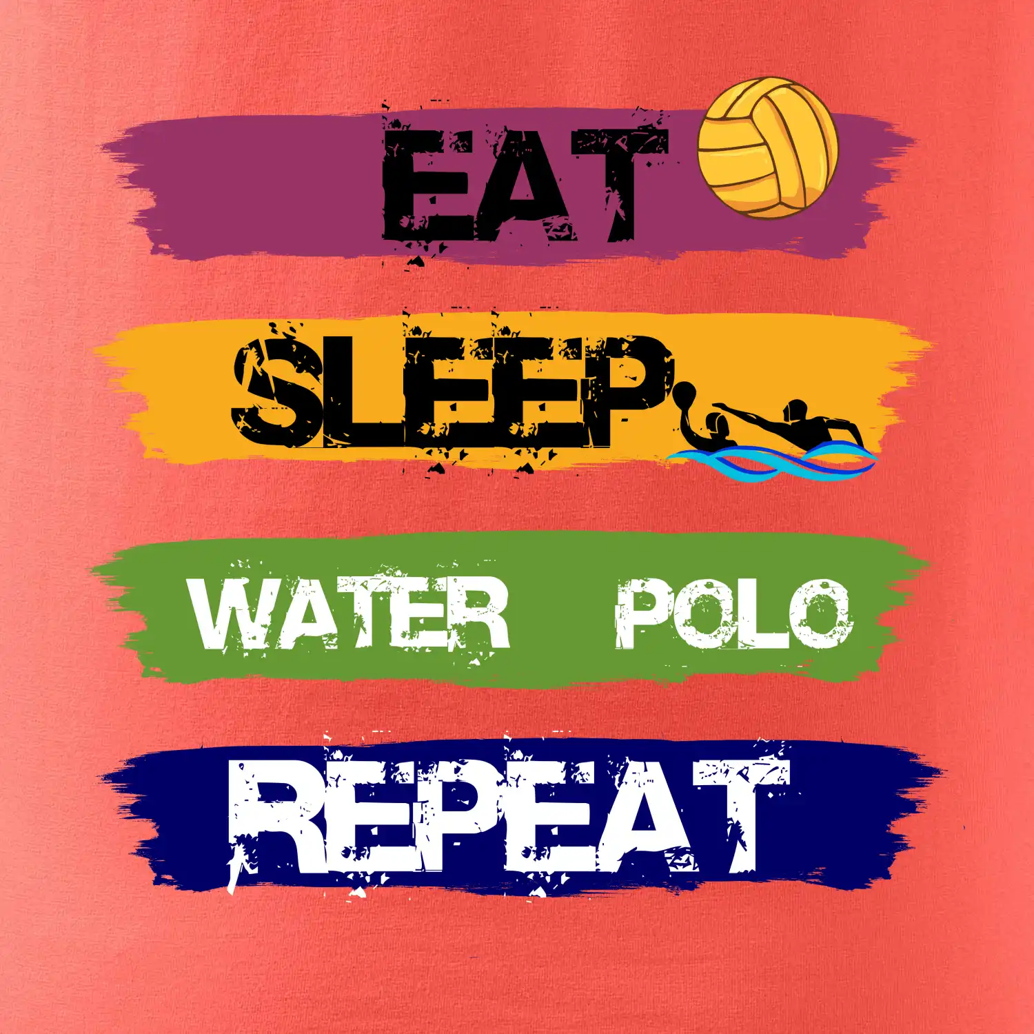 Eat sleep watter polo barevné