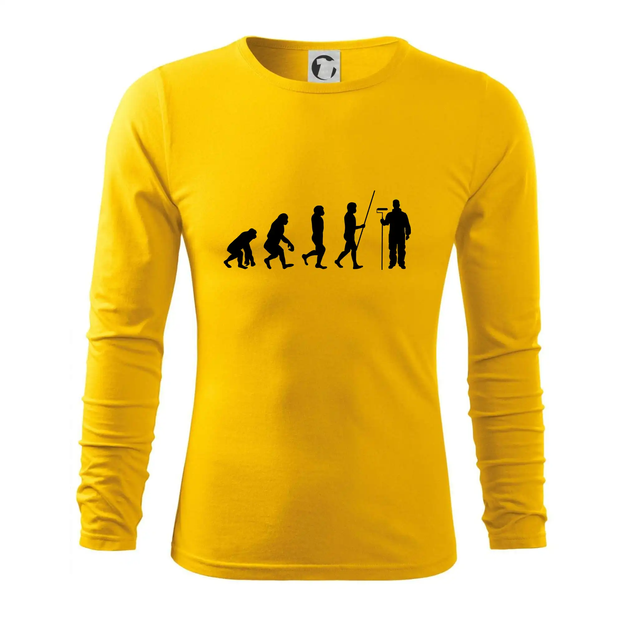 Tričká s potlačou evolúcia - Evolúcia maliar izieb - Tričko s dlhým rukávom FIT-T long sleeve