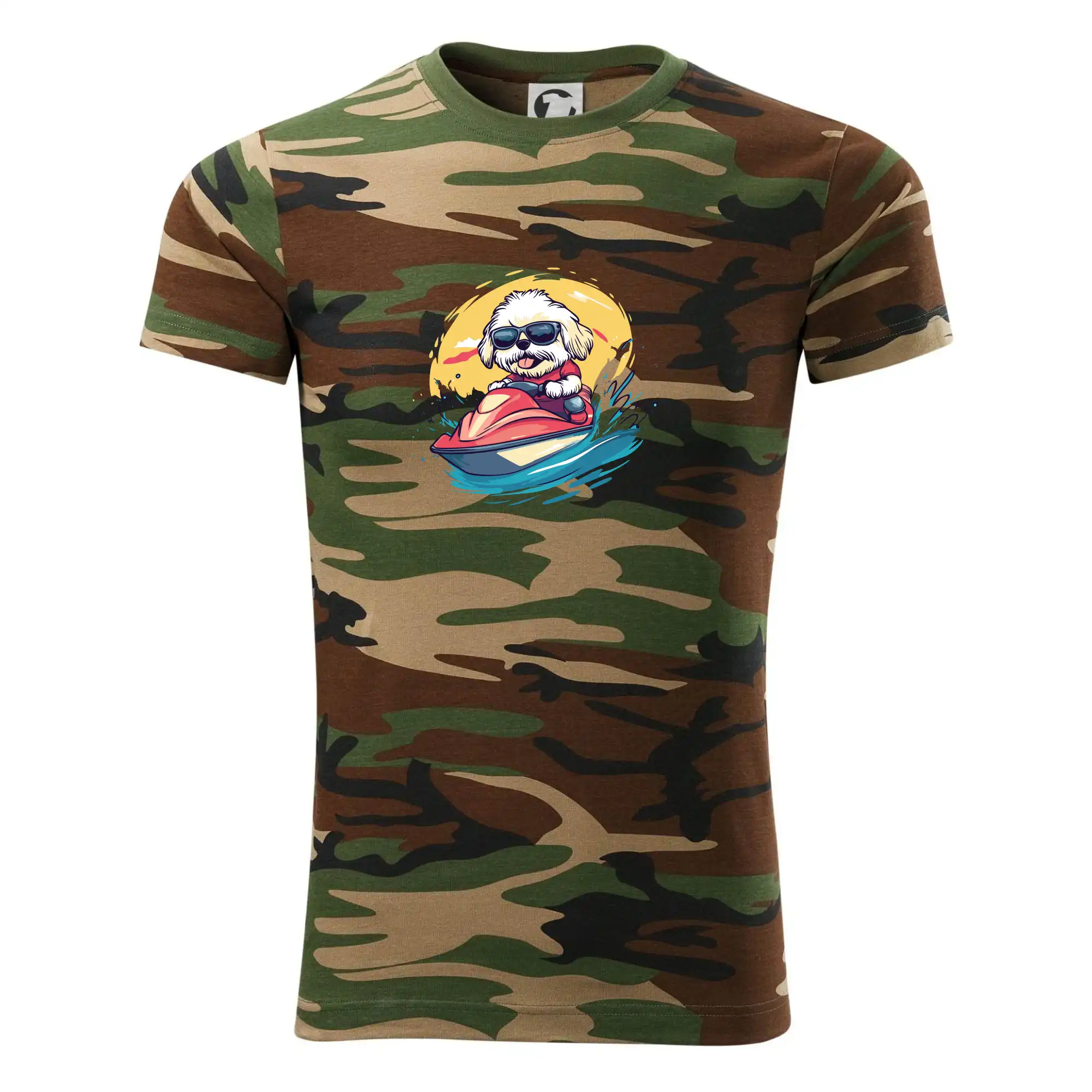 Lhasa Apso na vodním skútru