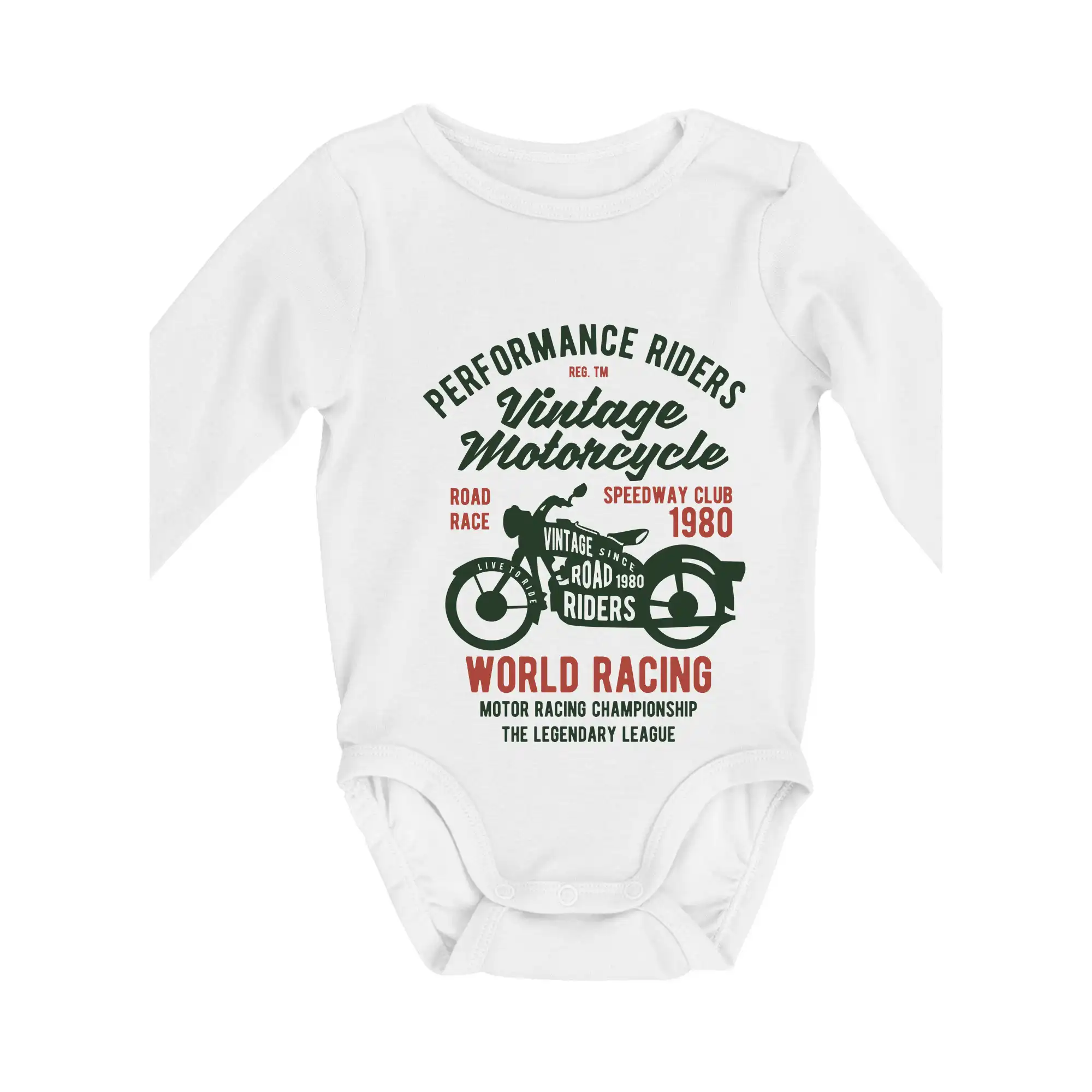 Tričká a mikiny s potlačou motoriek – pre pravých motorkárov - Vintage Motorcycle - Body dojčenské s dlhým rukávom