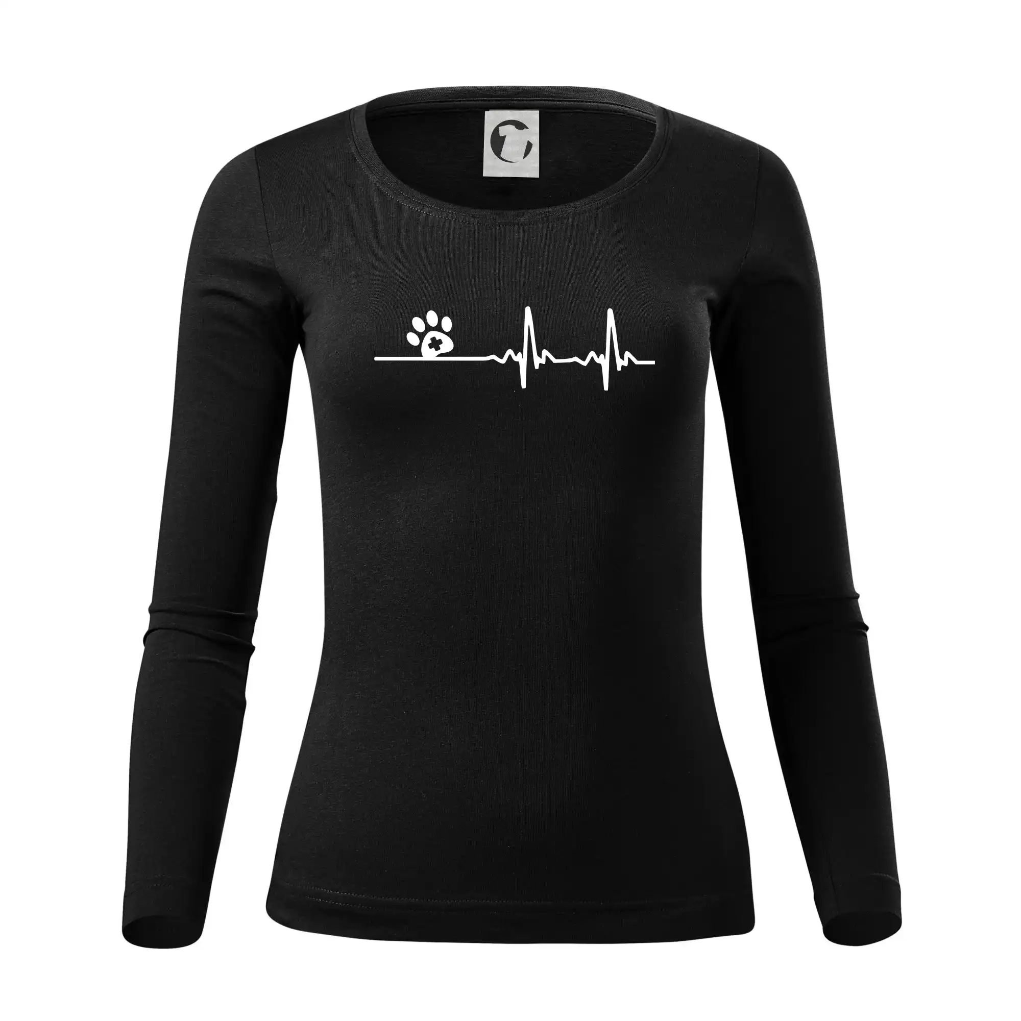 Vtipné tričká do práce - Veterinár EKG - Dámske tričko FIT-T LS - zužené