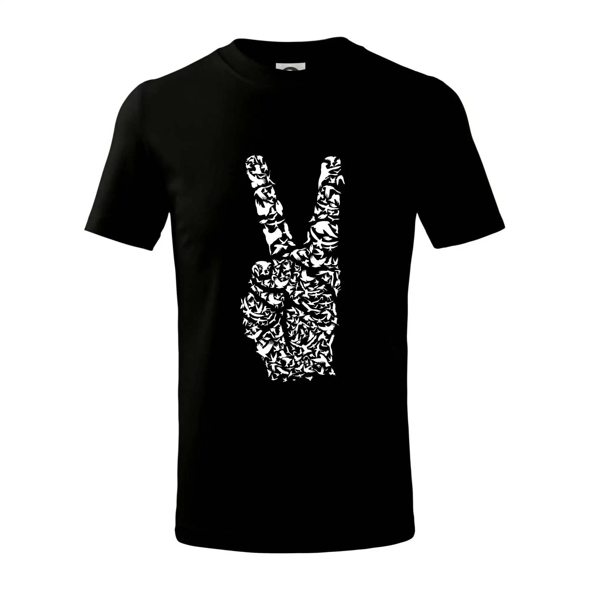 Grafické tričká - Peace symbol two fingers - Tričko detské bavlnené