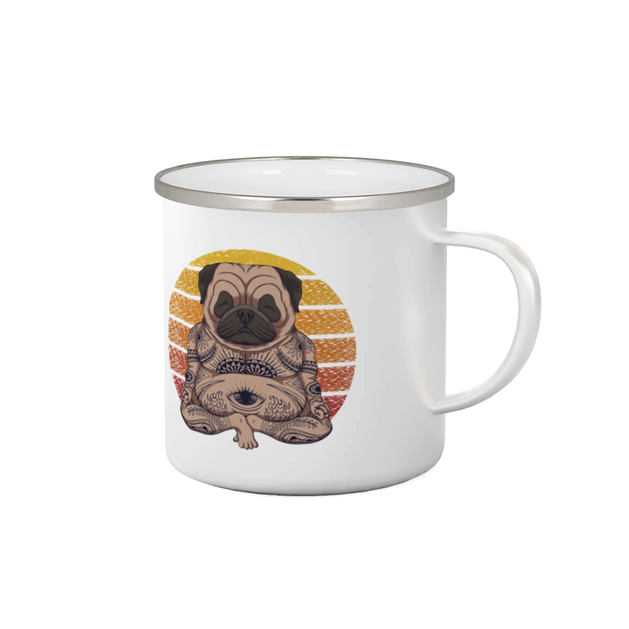 Tričká na jógu - Yoga meditace - pug - Plecháčik
