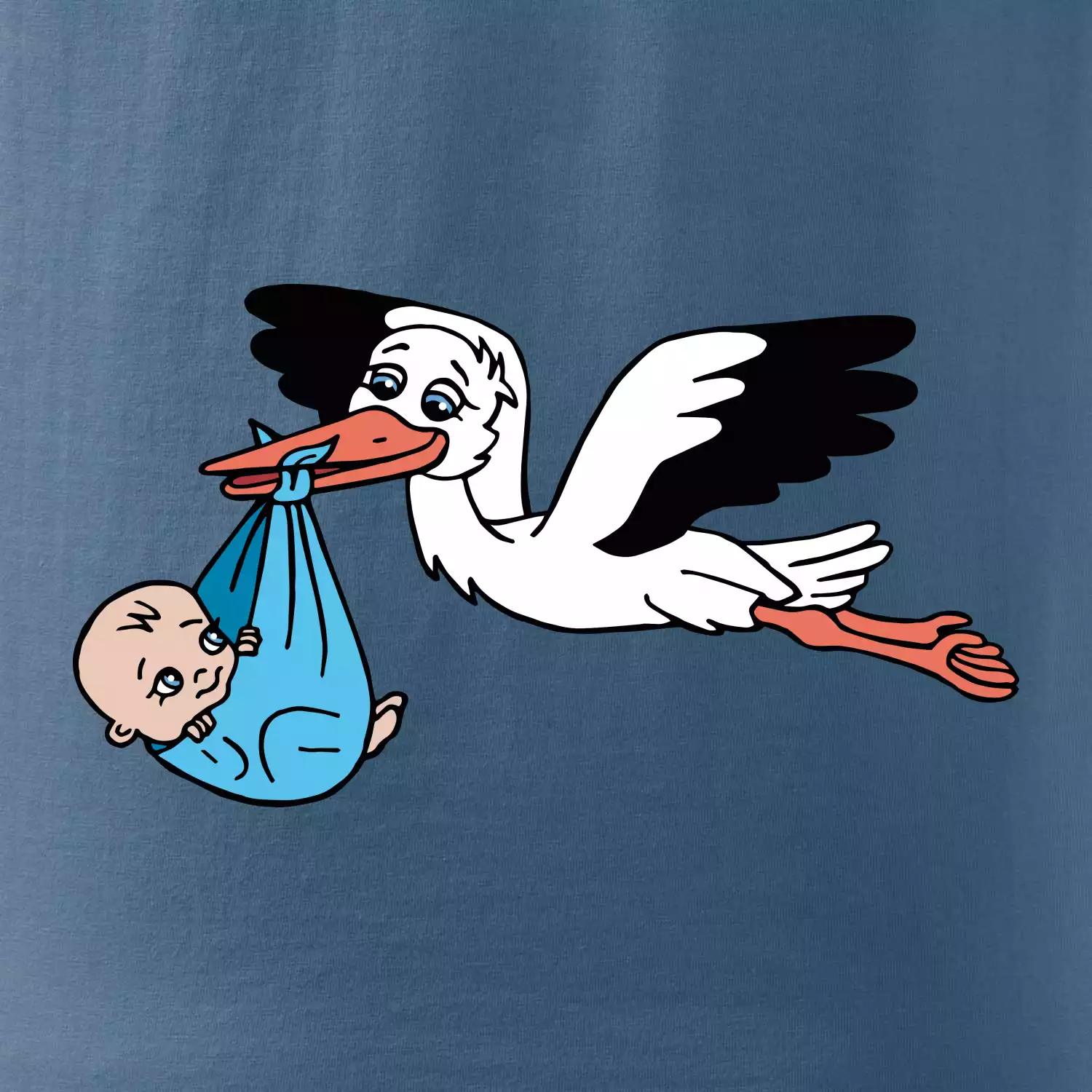 Čáp a miminko - kluk (Hana-creative)