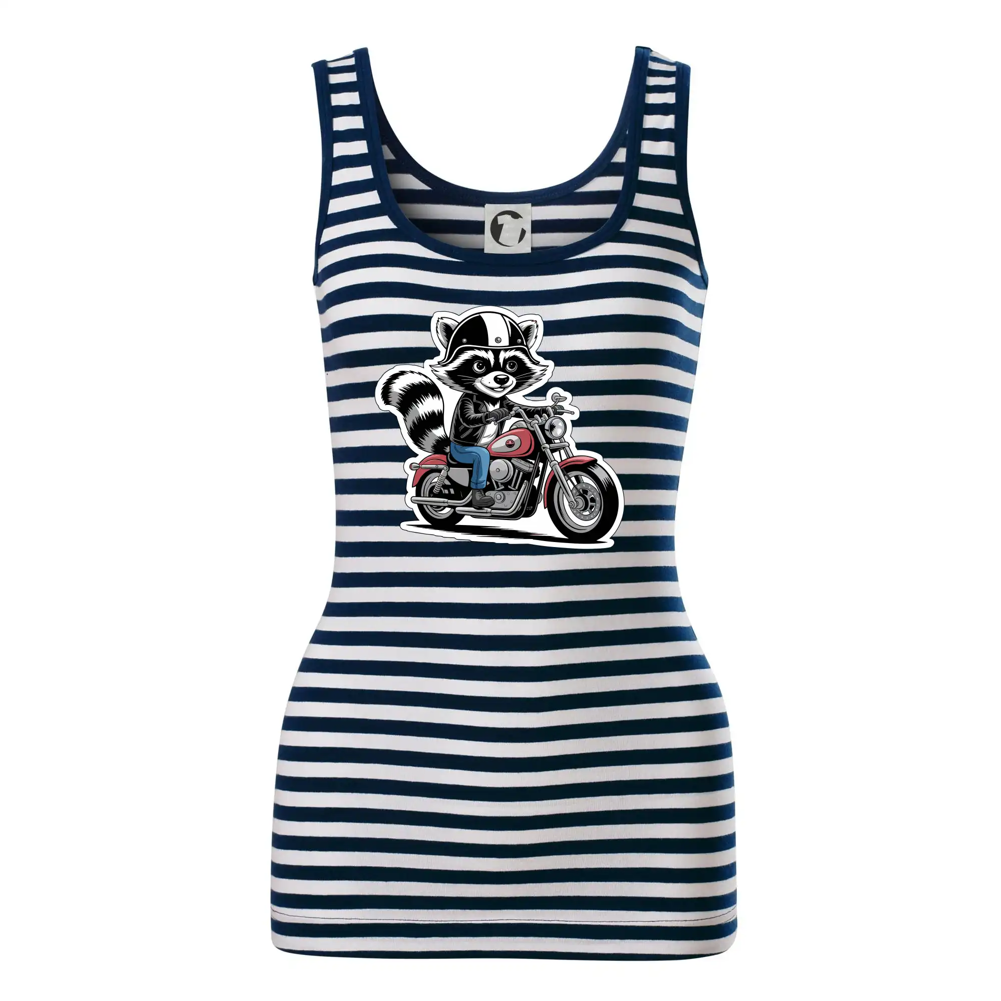Tričká so zvieratami - Mýval na motorke kreslený - Sailor tielko na vodu