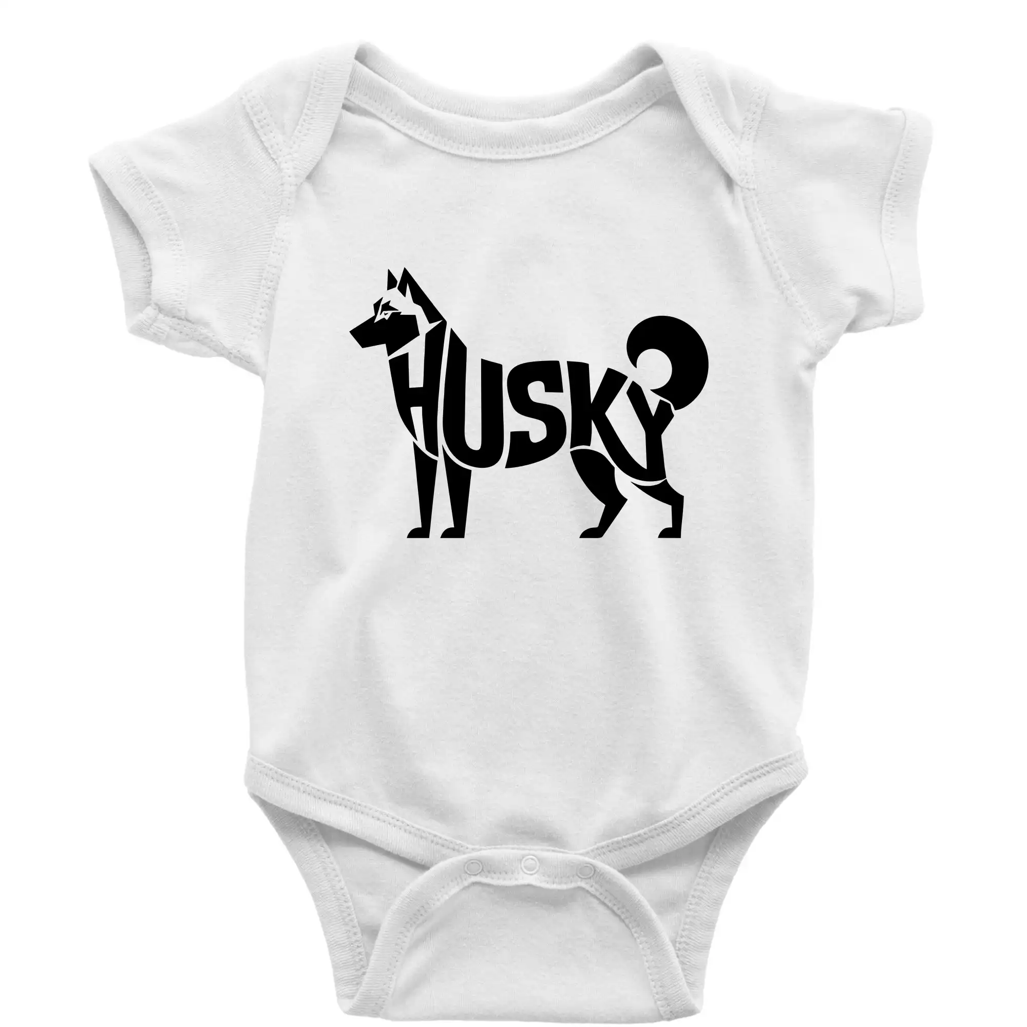 Tričká s motívom Sibírsky husky - Husky nápis v tele - Body dojčenské s krátkym rukávom