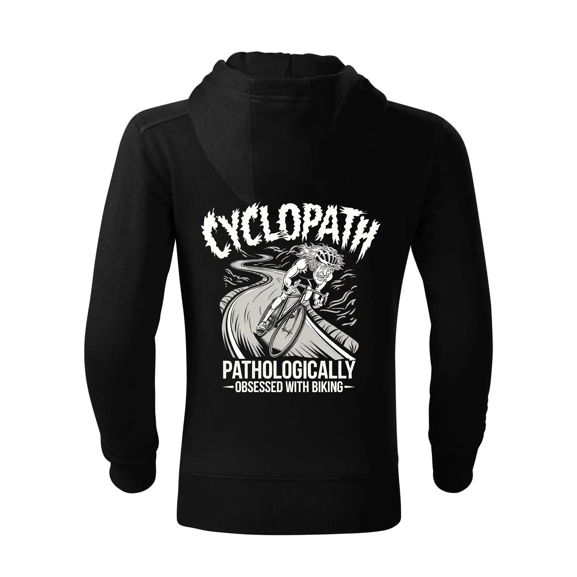 Tričko ako darček pre cyklistu - Pathologically Obsessed with Biking - Detská s kapucňou na zips