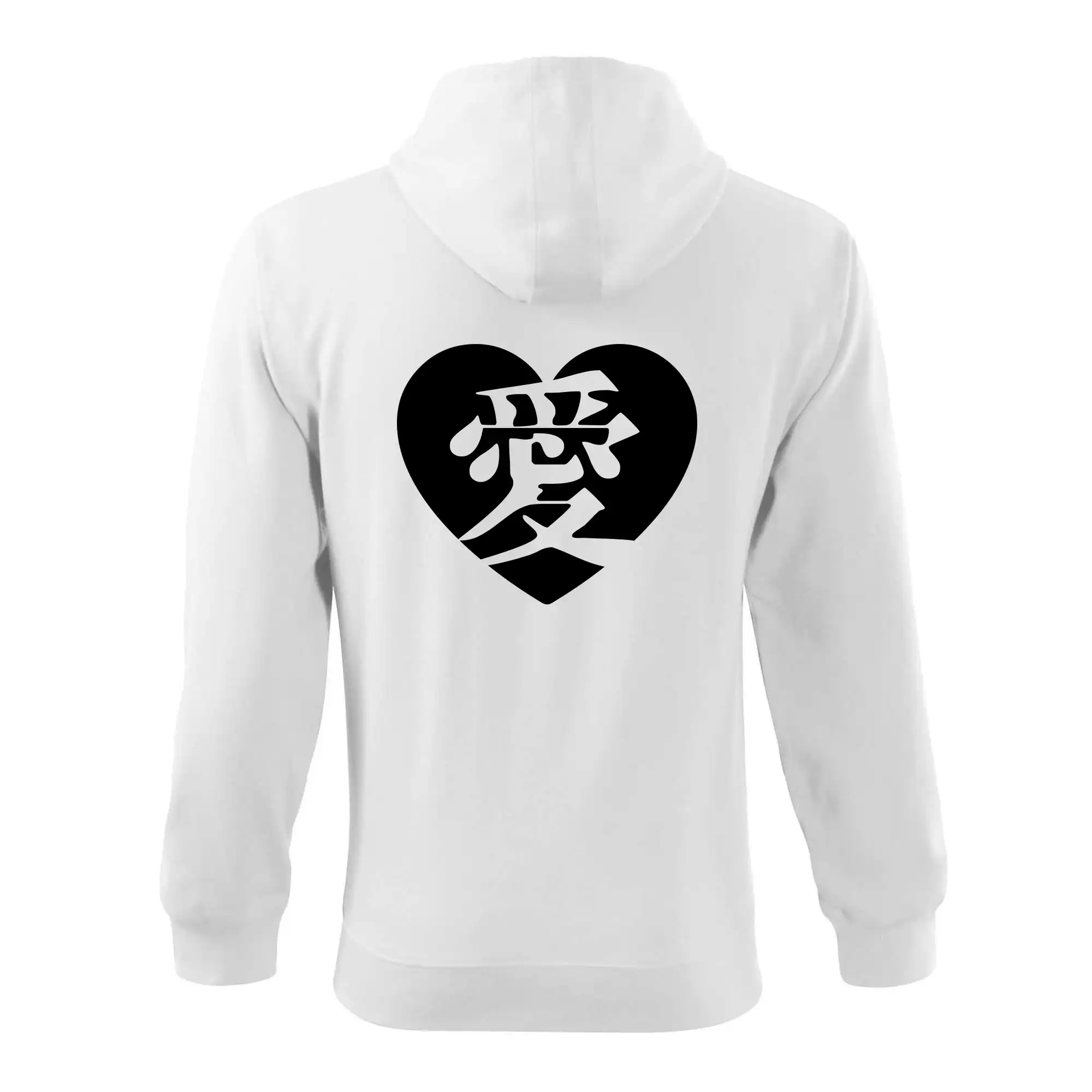 Tričká pre zamilovaných - Láska japonština čínština - Mikina s kapucňou na zips trendy zipper