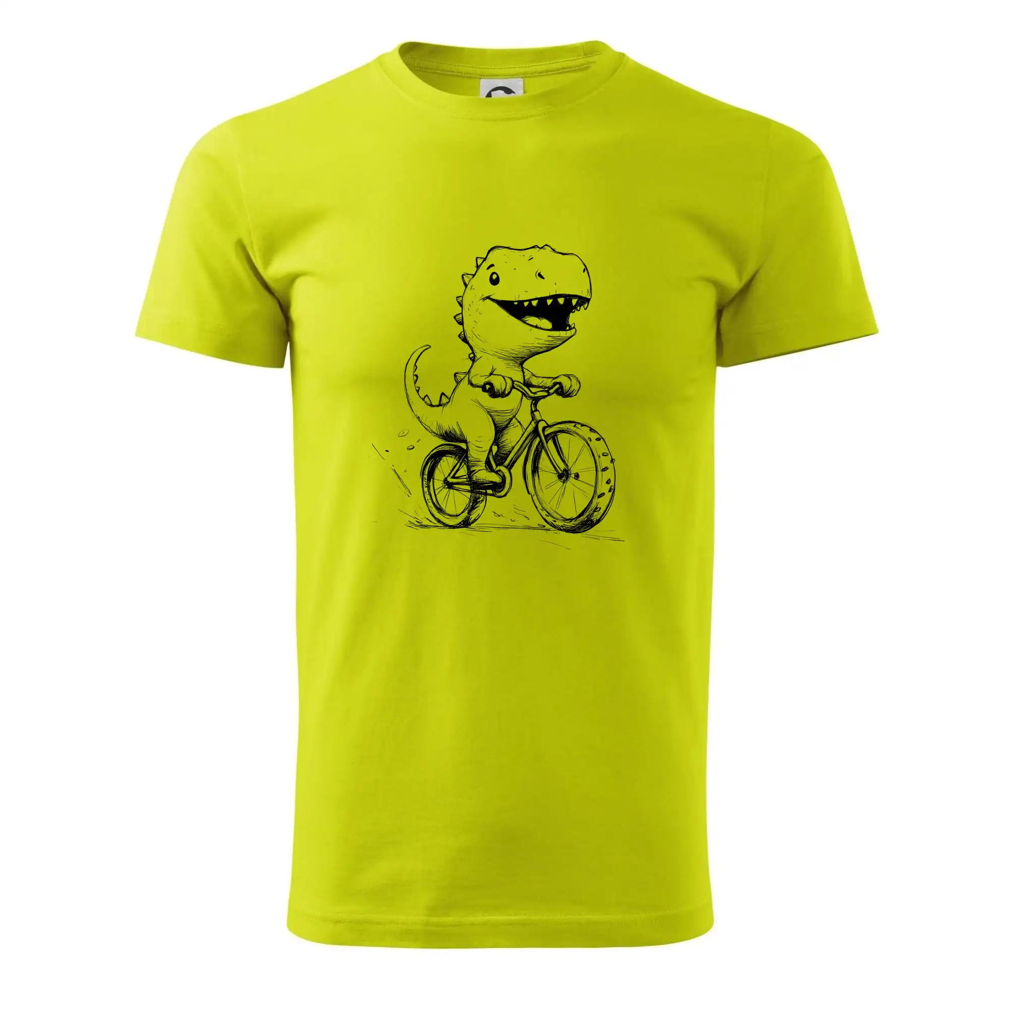Tričko ako darček pre cyklistu - Roztomilý Dinosaurus na bicykli - Pánske tričko nižšej gramáže