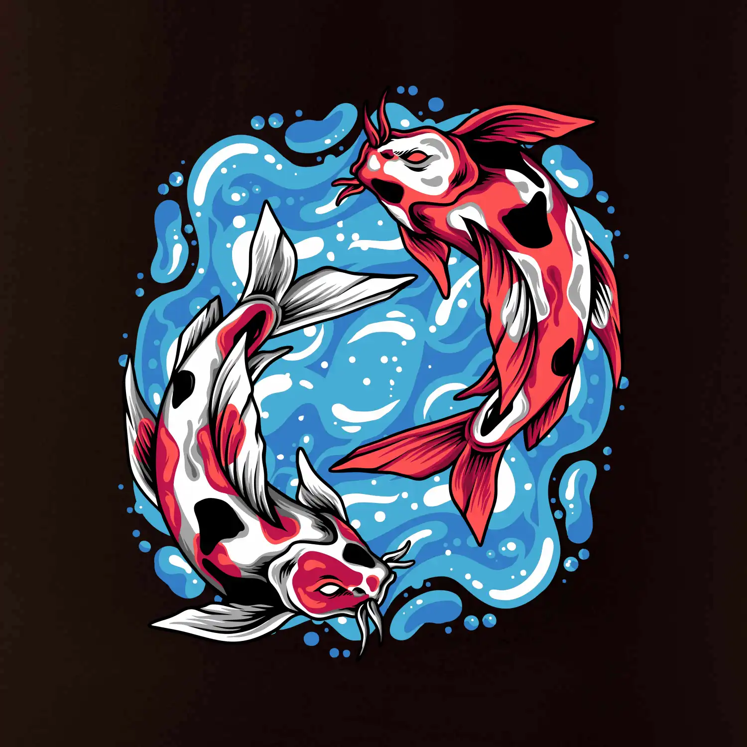 Yin & Yang Koi kapr - červený
