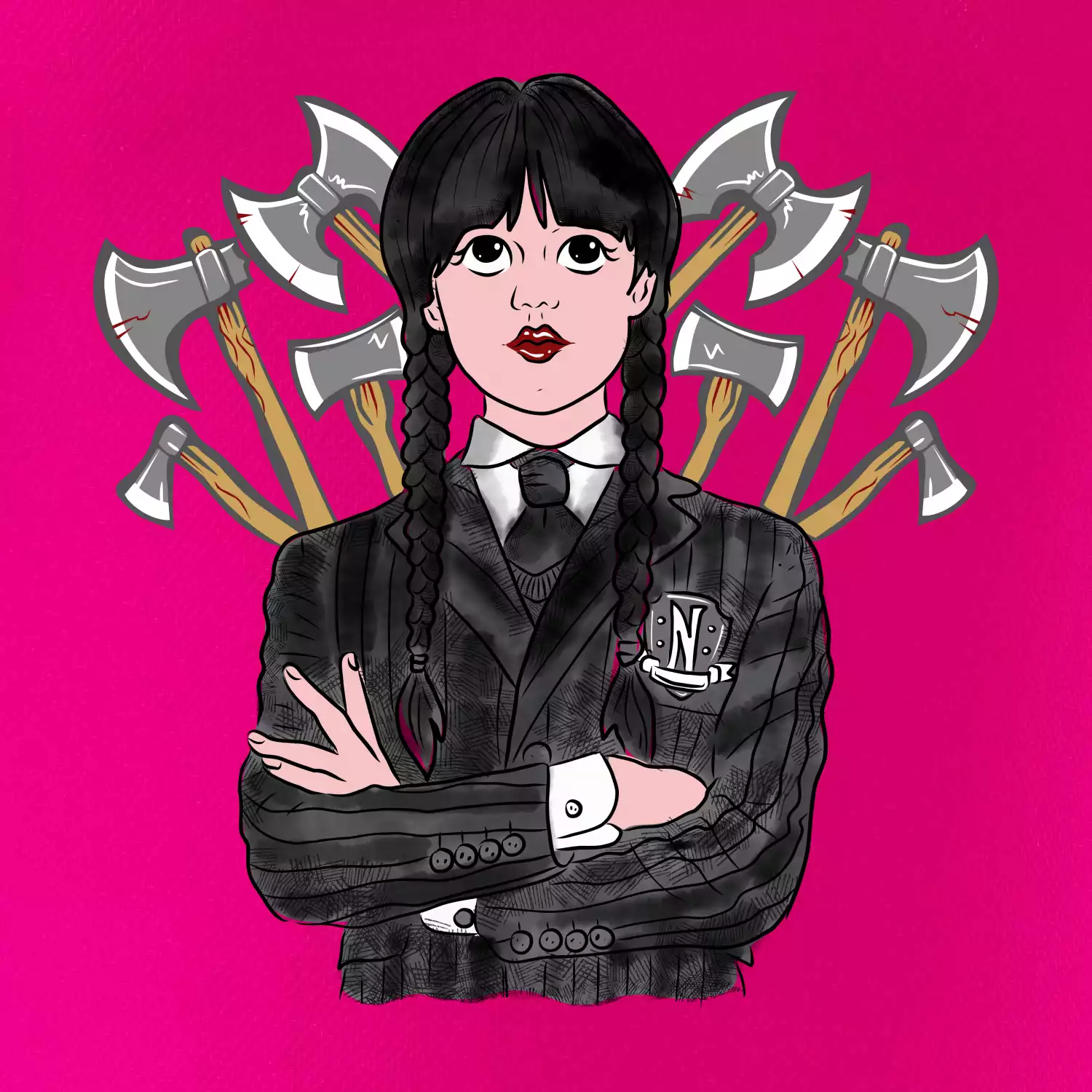 Sekery - holka v černém (Pecka design)