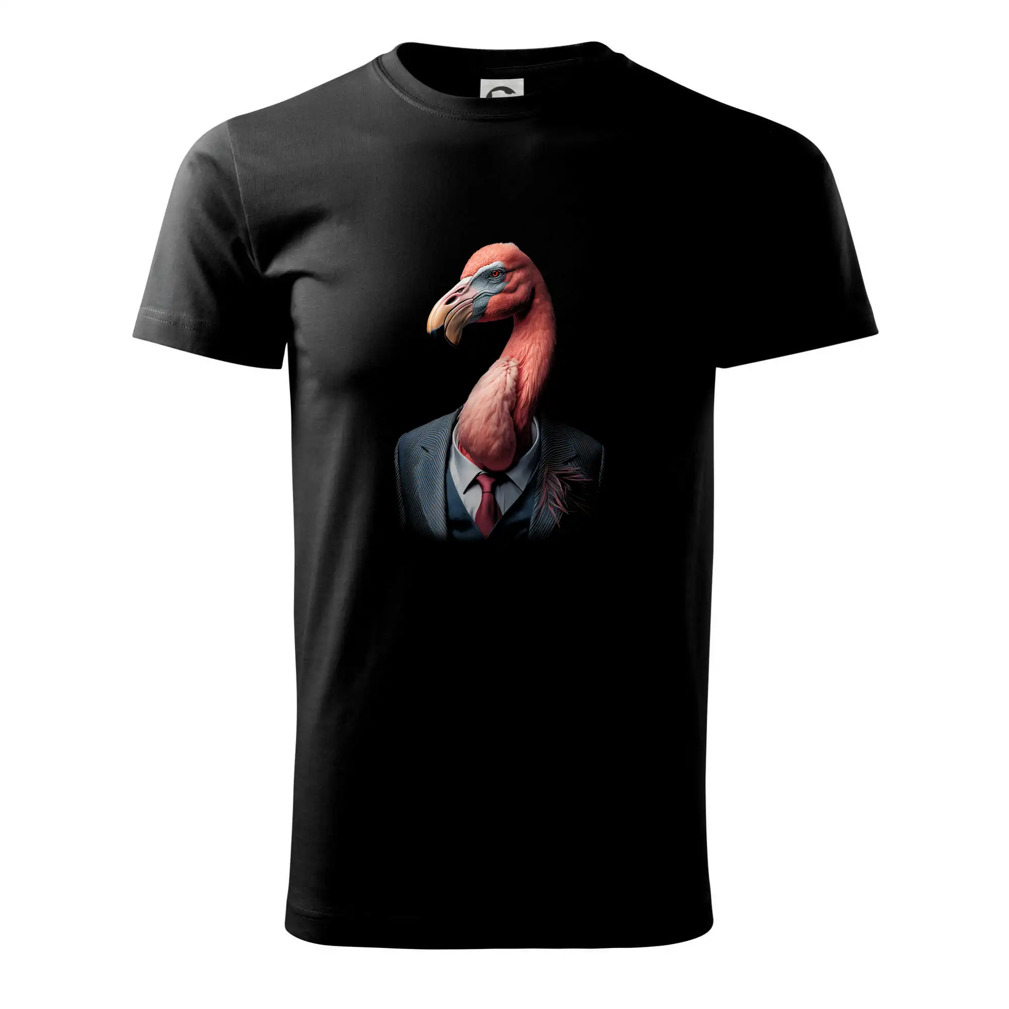 Tričká so zvieratami - Plameňák v obleku - Tričko extra veľké  (5-8XL)