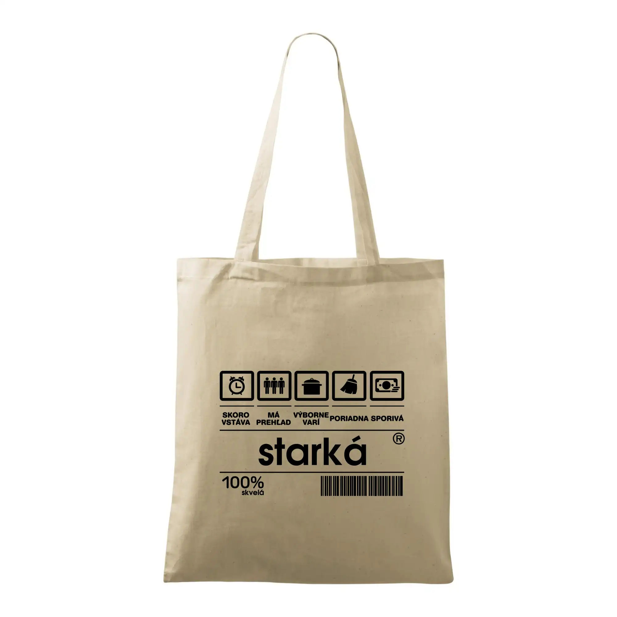 Čiarový kód - starká - Taška bavlnená