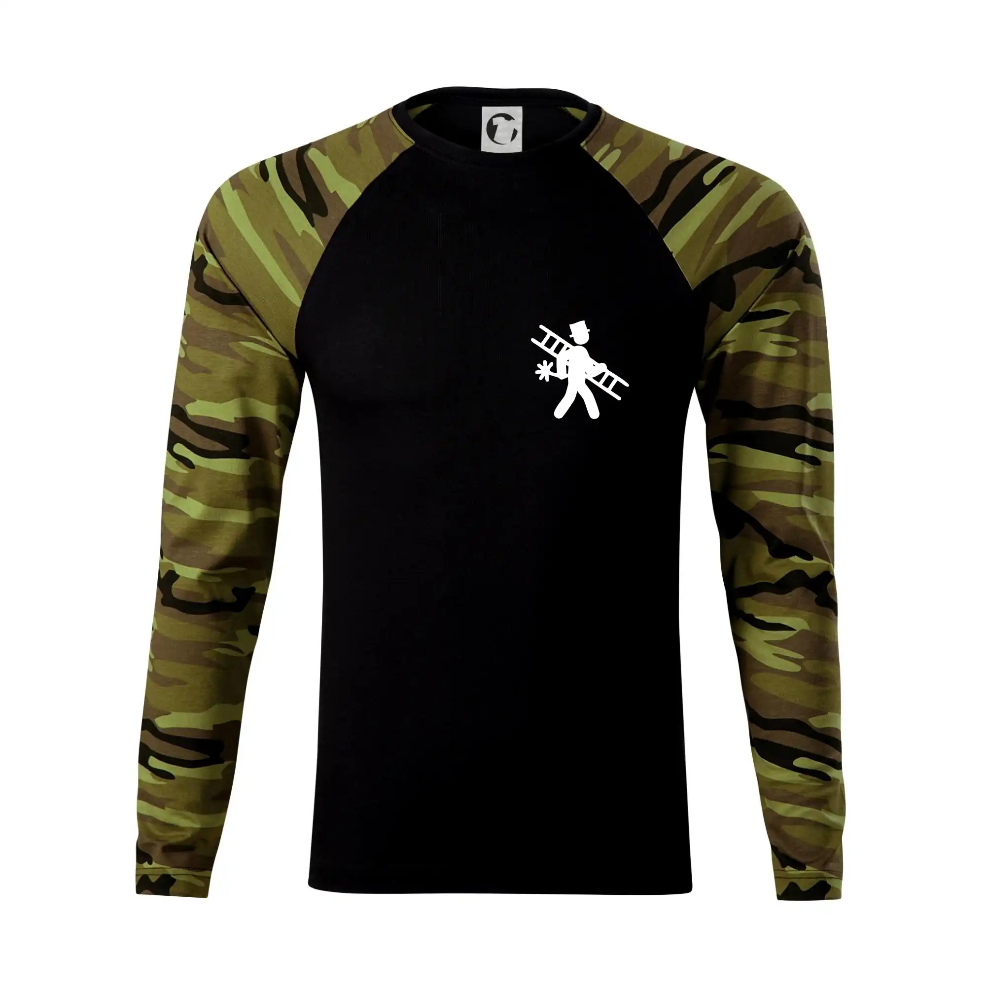 Vtipné tričká do práce - Kominár logo prsník - Camouflage LS